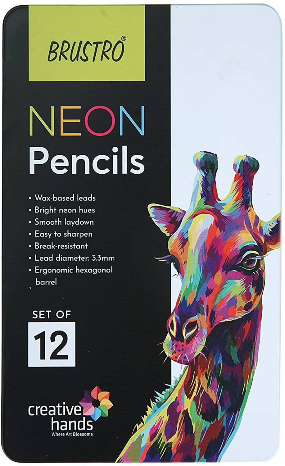 Image of BRuSTRO Neon Pencils Round Shaped Color Pencils