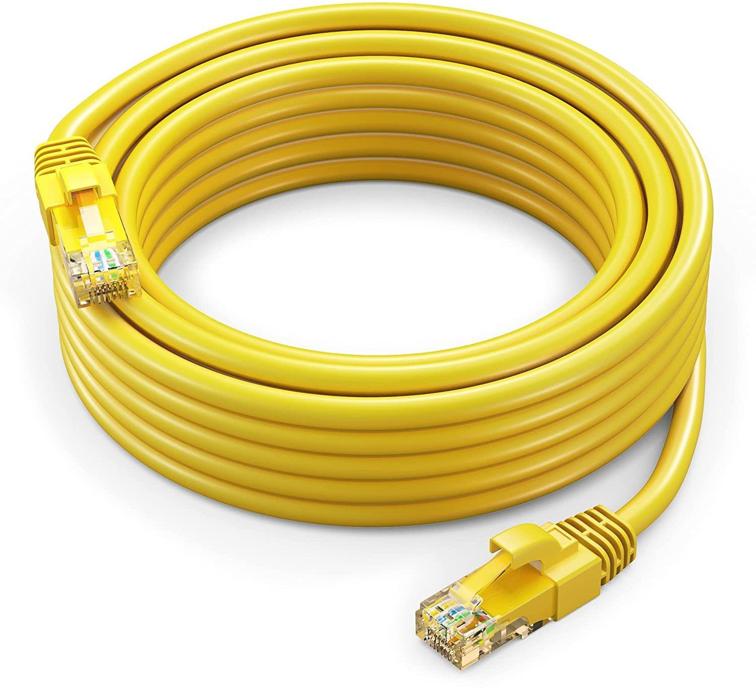 Image of Tech-X LAN Cable 10 m Cat6A RJ45 Lan Wire Patch Cord Faster Than Cat6 /Cat5e /Cat5 CableYellow(10 Meter)