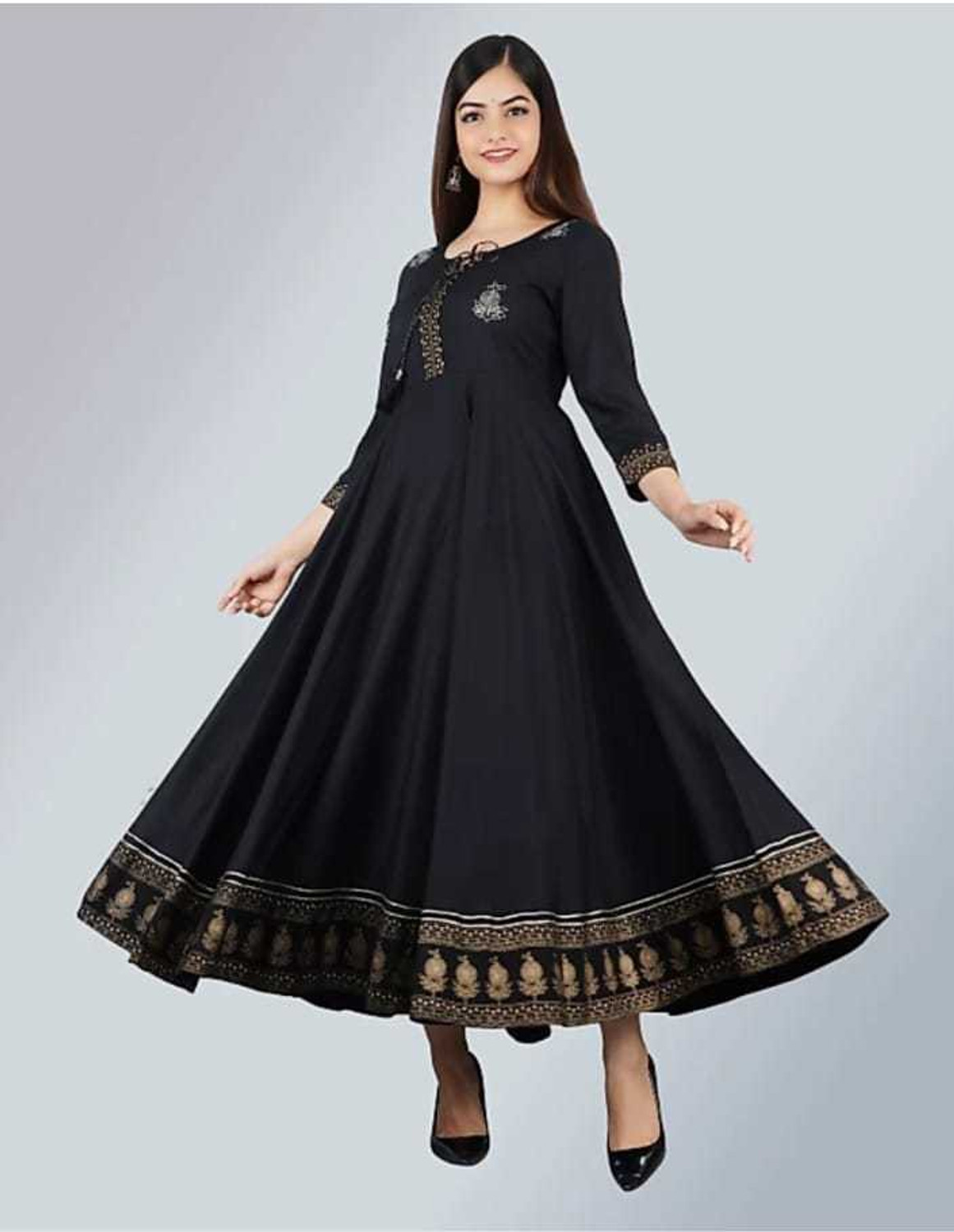 Image of Rishika traders Women Embroidered Anarkali Kurta