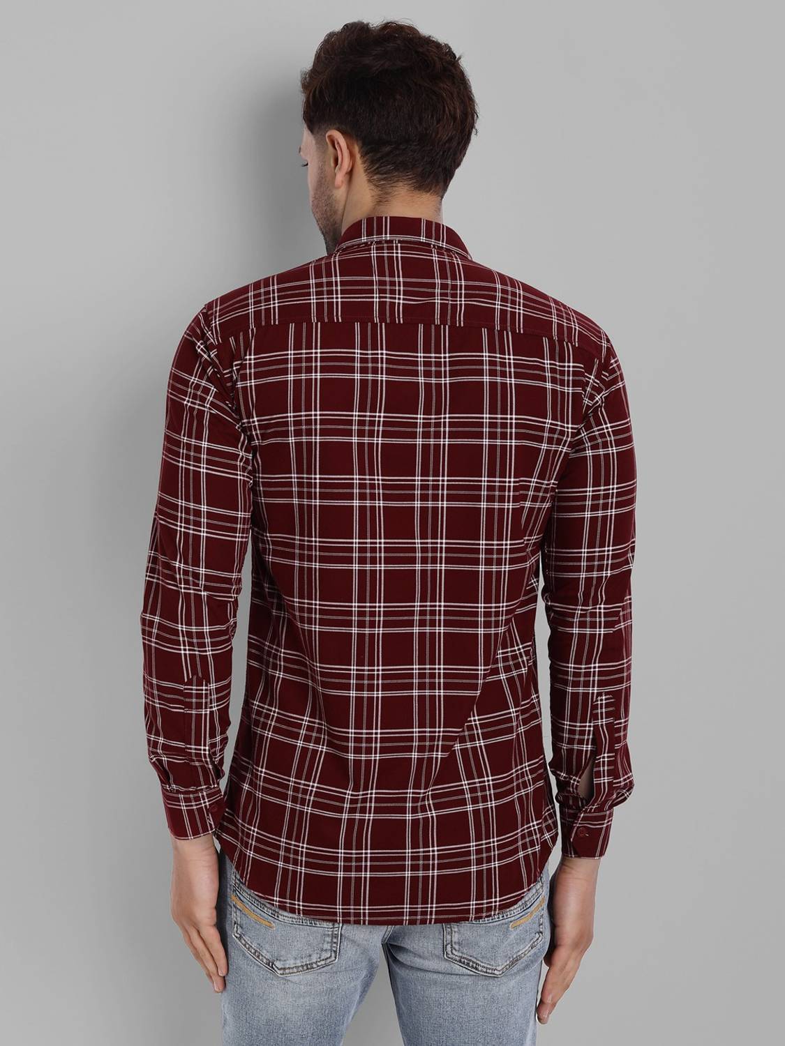 Majestic Men Checkered Maroon Shirt - Image 2