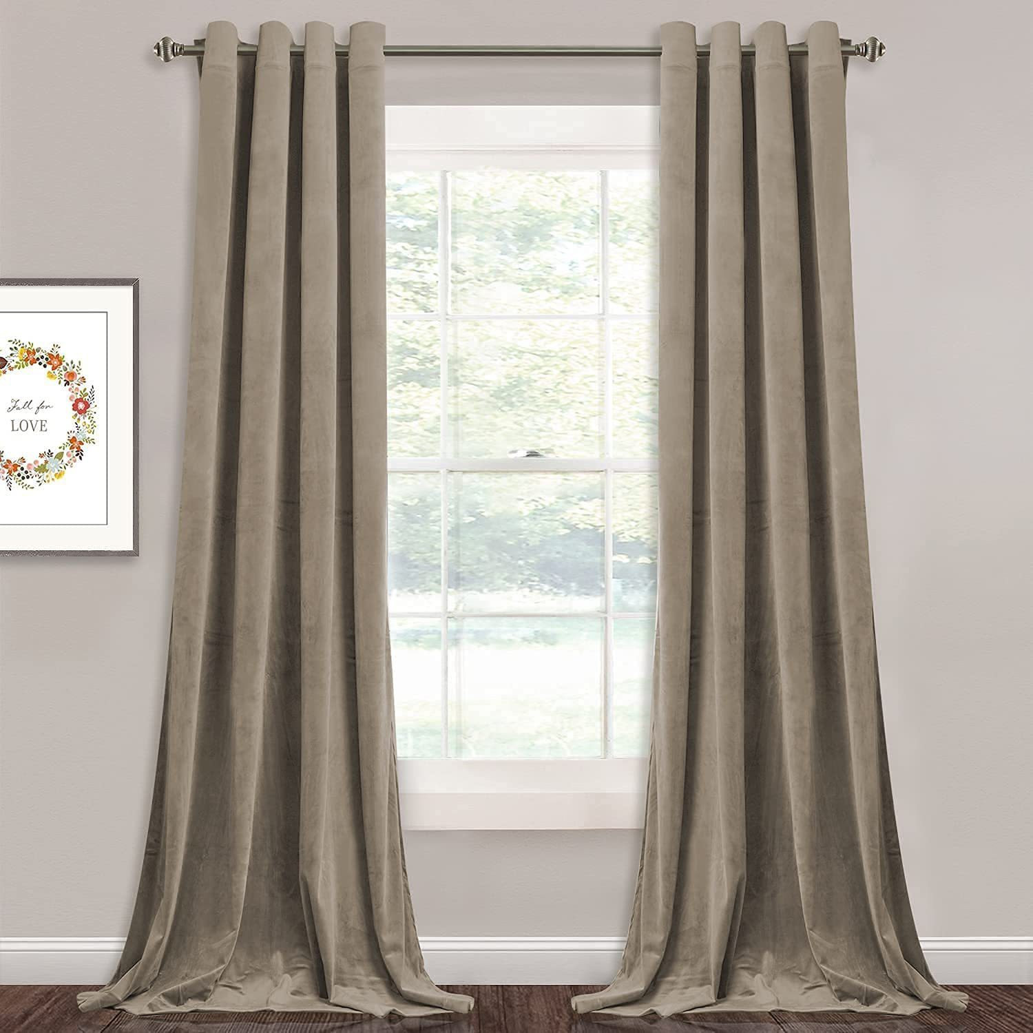 Image of Linen Basics 152 cm (5 ft) Window Velvet Room Darkening Curtain Single Curtain