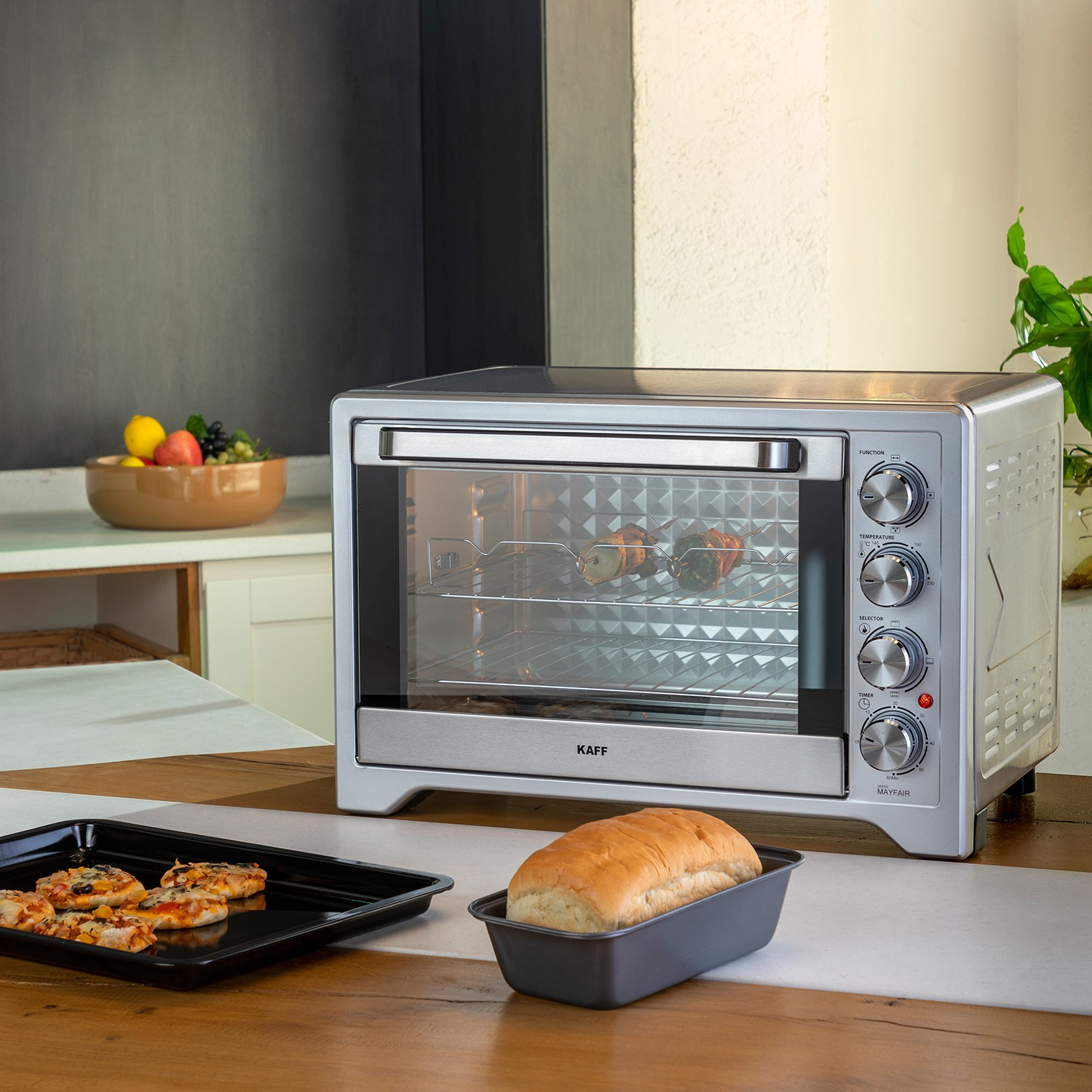 Image of KAFF APPLIANCES 45-Litre Oven Toaster Grill OTG MFOT45-SS, SILVER