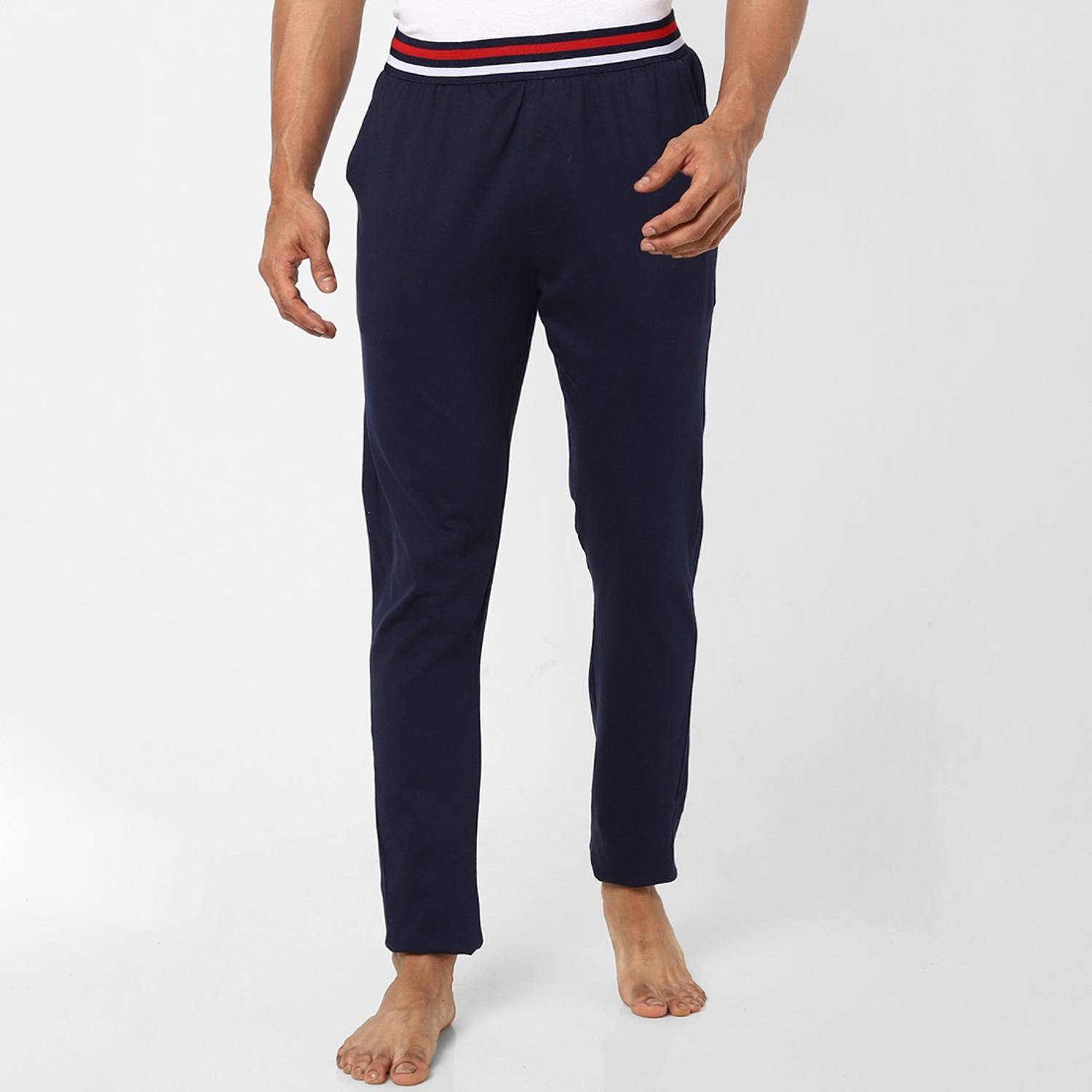 Ajile By Pantaloons Solid Men Dark Blue Track Pants