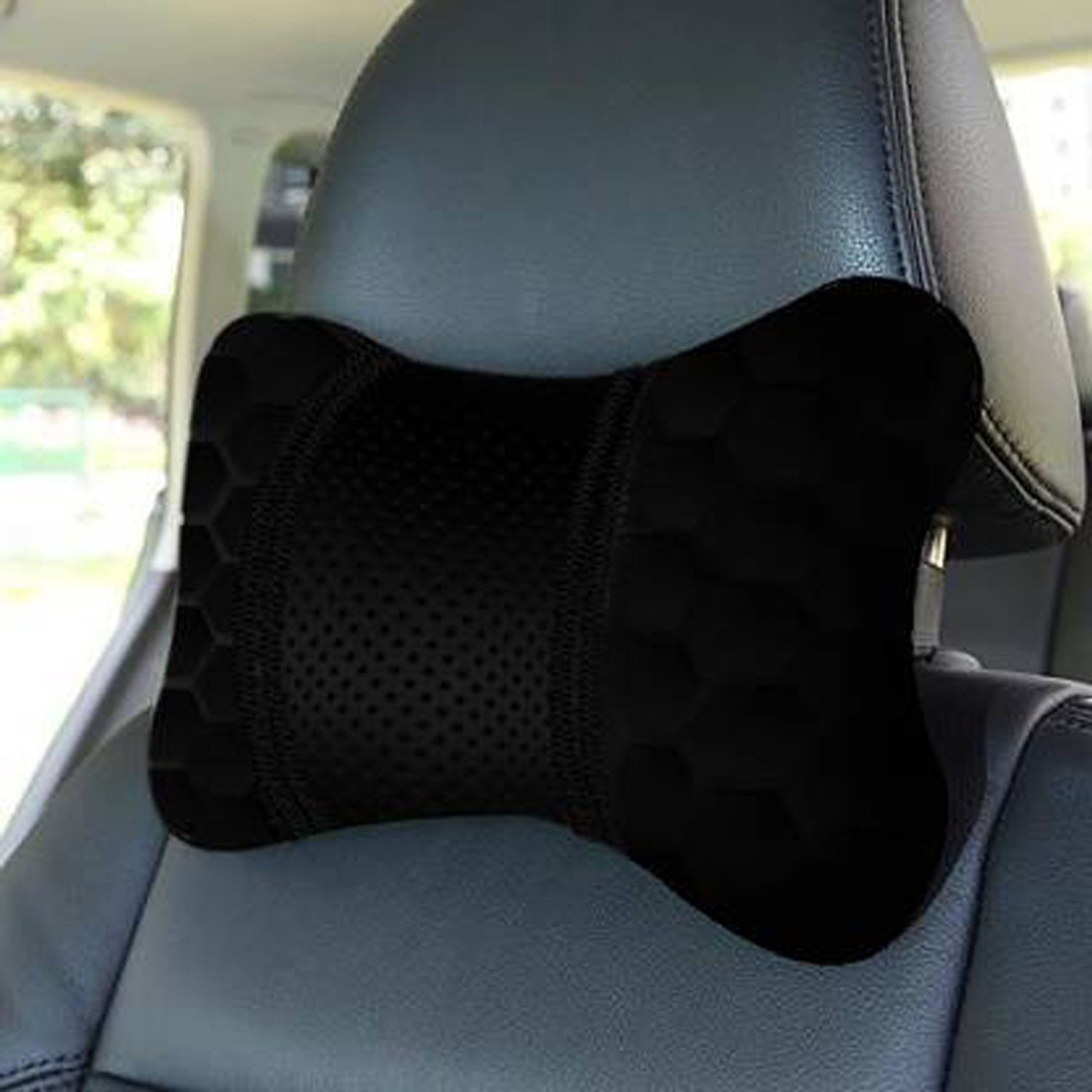 Image of RONISH Black Leatherite Car Pillow Cushion for Nissan
