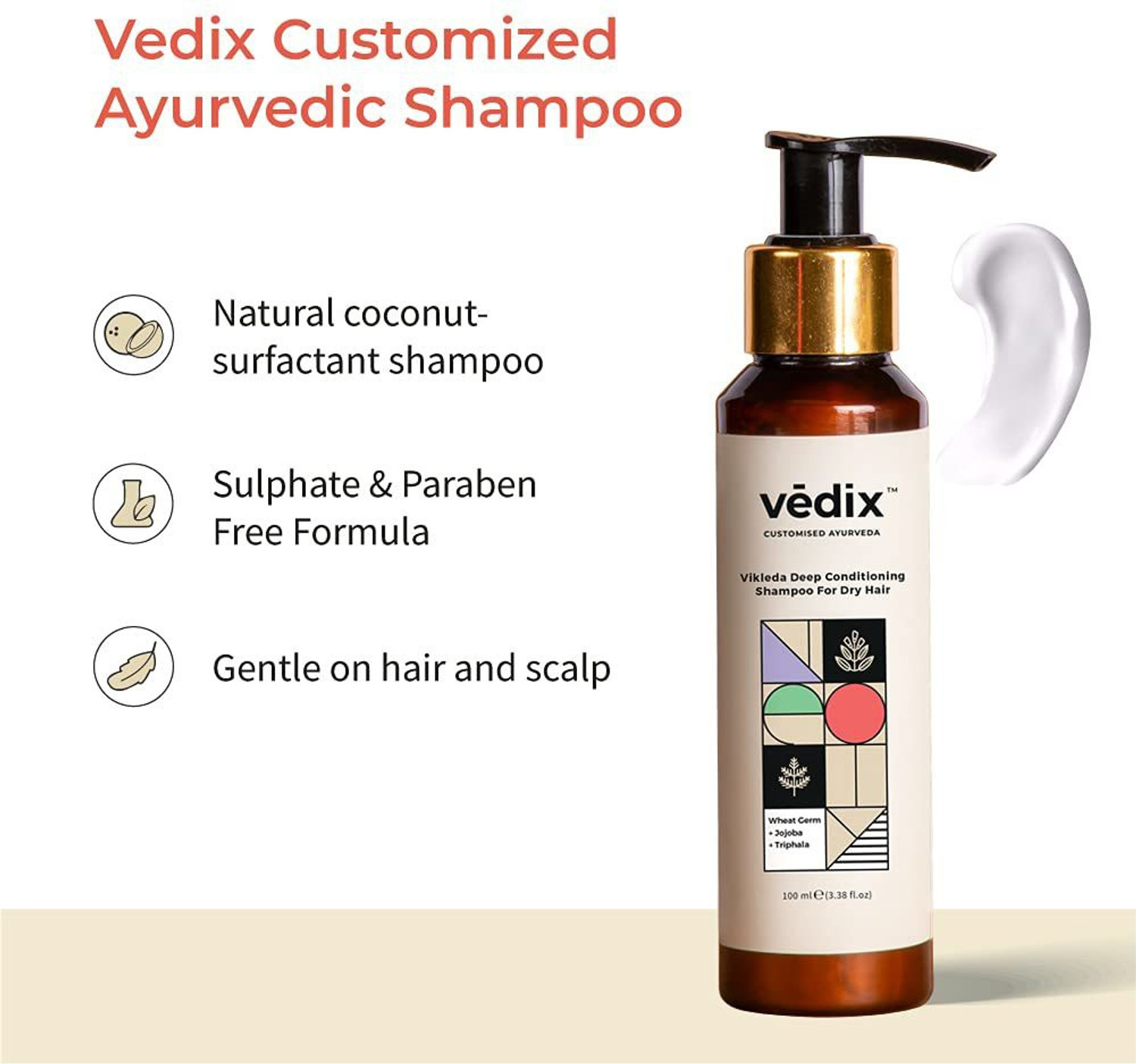 Image of Vedix Customised Hair Growth Combo|Hair Oil For Hair Fall|Anti Hair Fall Shampoo|Dry Hair|Dry Scalp|Straight Hair -200 ml
