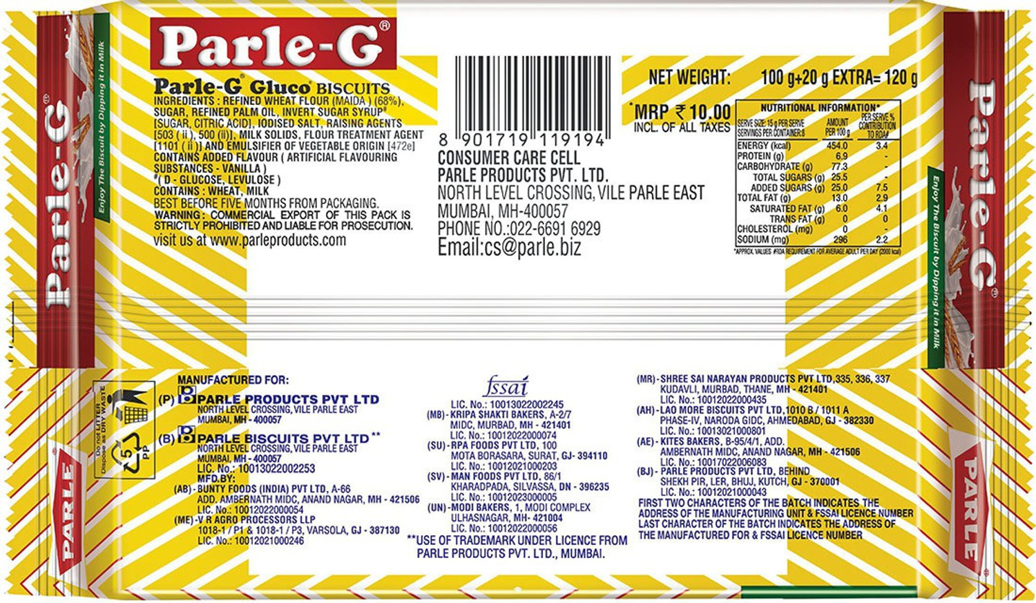 Image of PARLE G Original Gluco Biscuits Plain Biscuit