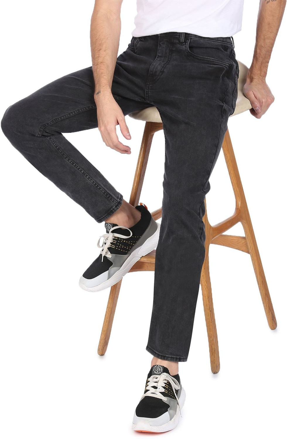 Image of FLYING MACHINE Slim Men Black Jeans