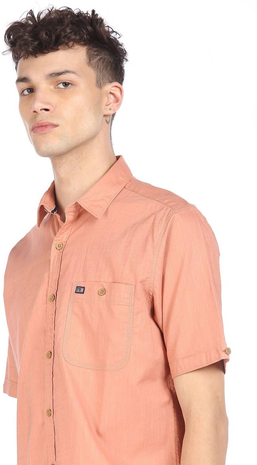 ARROW Men Solid Casual Pink Shirt