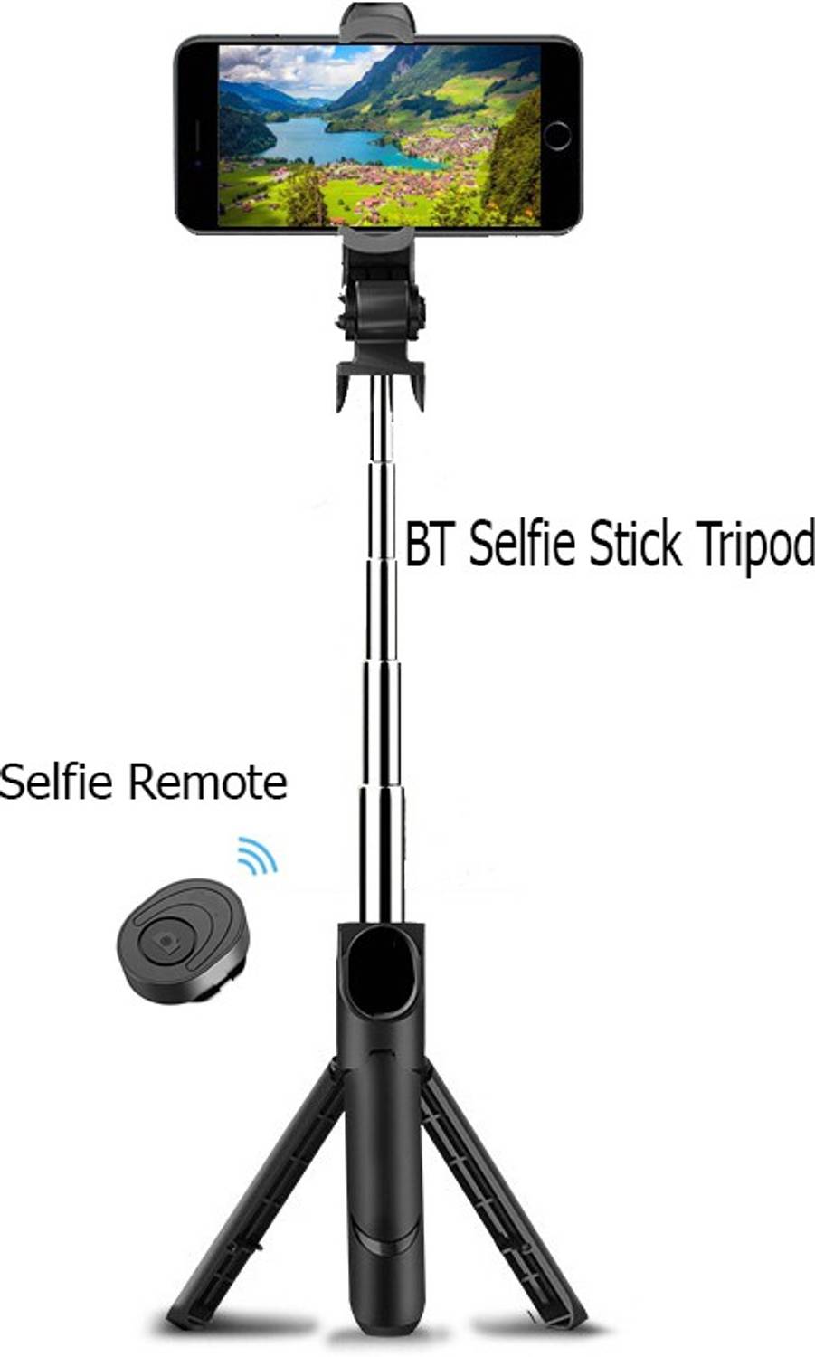 PULTO Bluetooth Selfie Stick Tripod Mobile Stand With Wireless Remote Photo Shutter Single Gimbal for Mobile