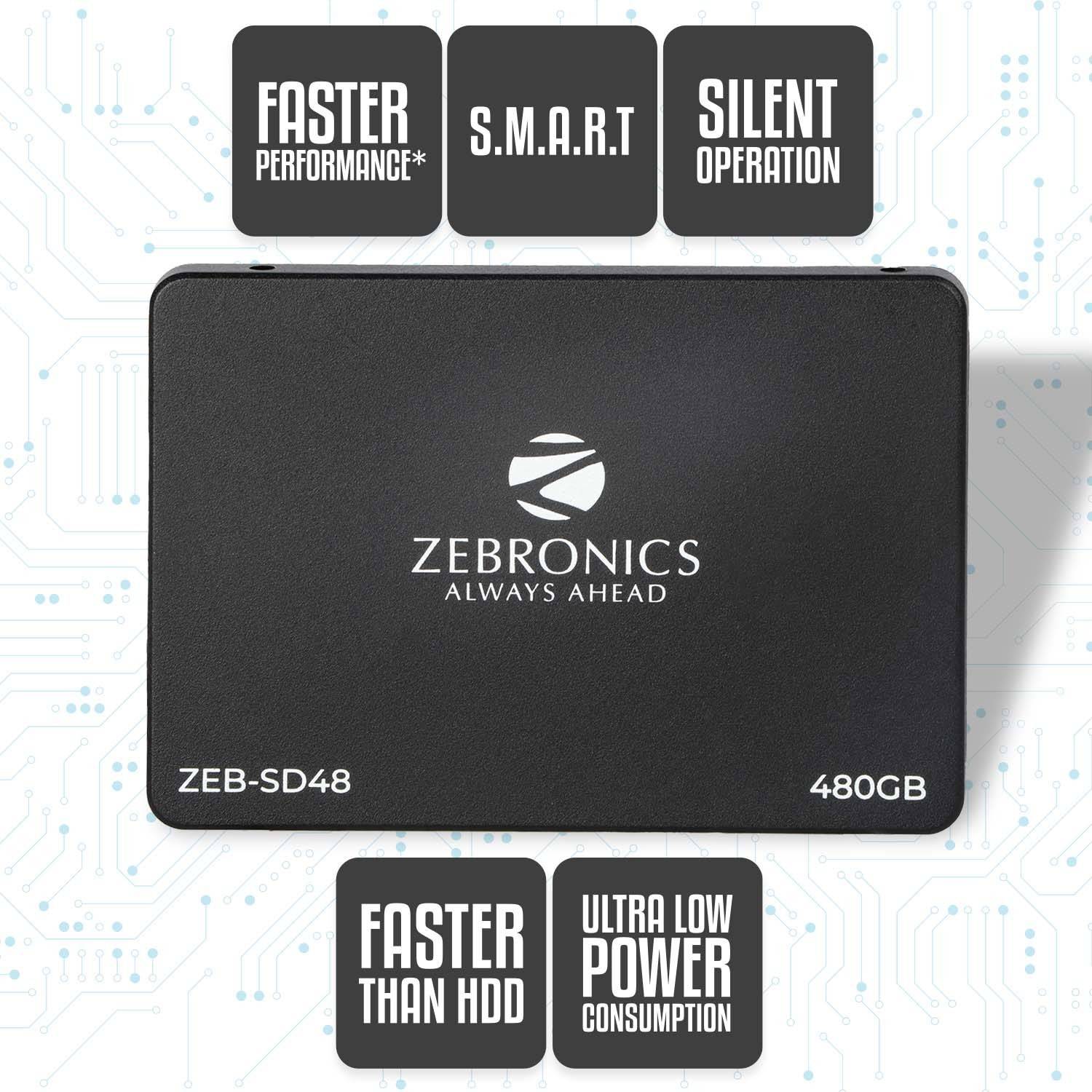 ZEBRONICS SSD 480 GB All in One PC's, Desktop, Laptop Black SATA