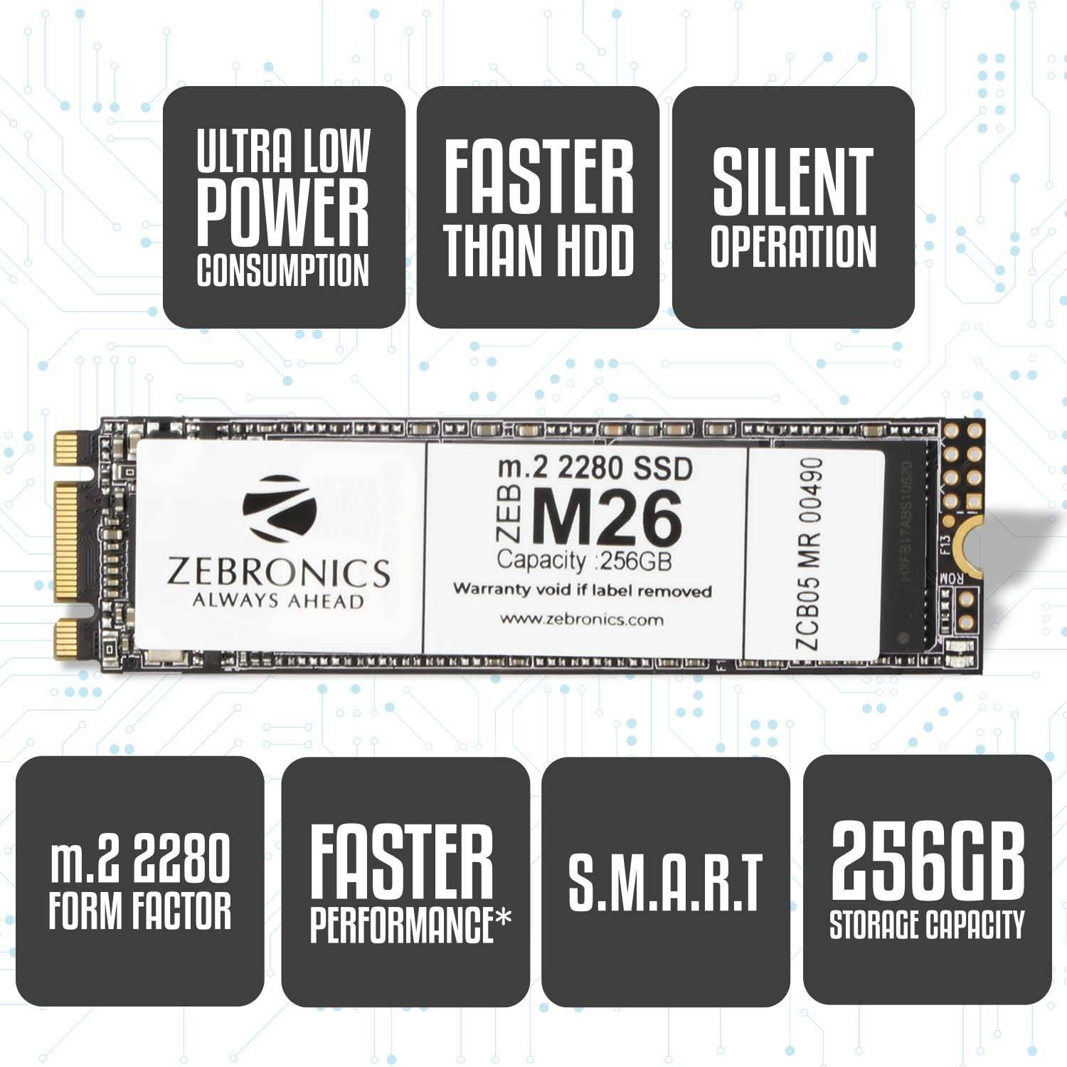 ZEBRONICS SSD 256 GB All in One PC's, Desktop, Laptop Black M.2