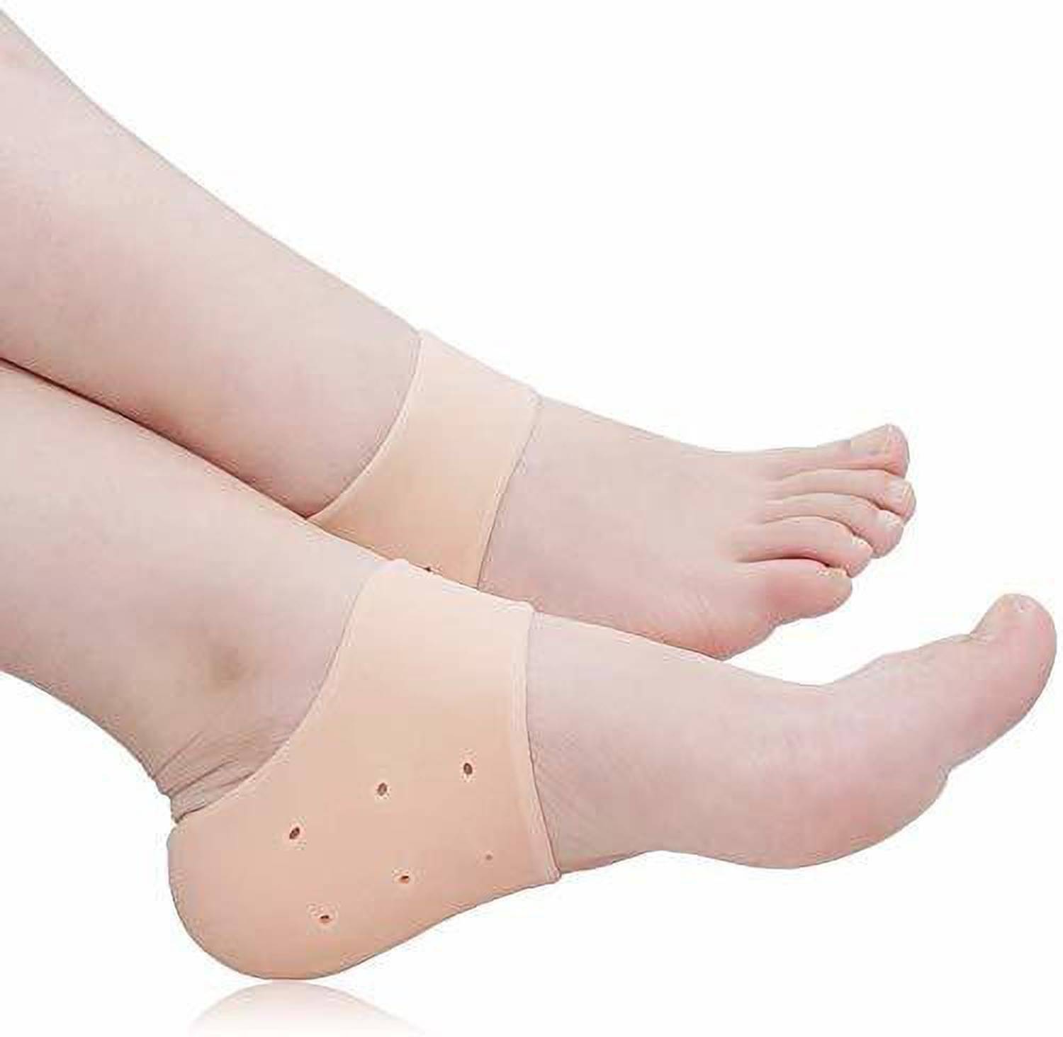 ALLinONEbuy Silicone Heel Protector Socks For Pedicure Moisturizing Breathable Anti Crack Sock Heel Support