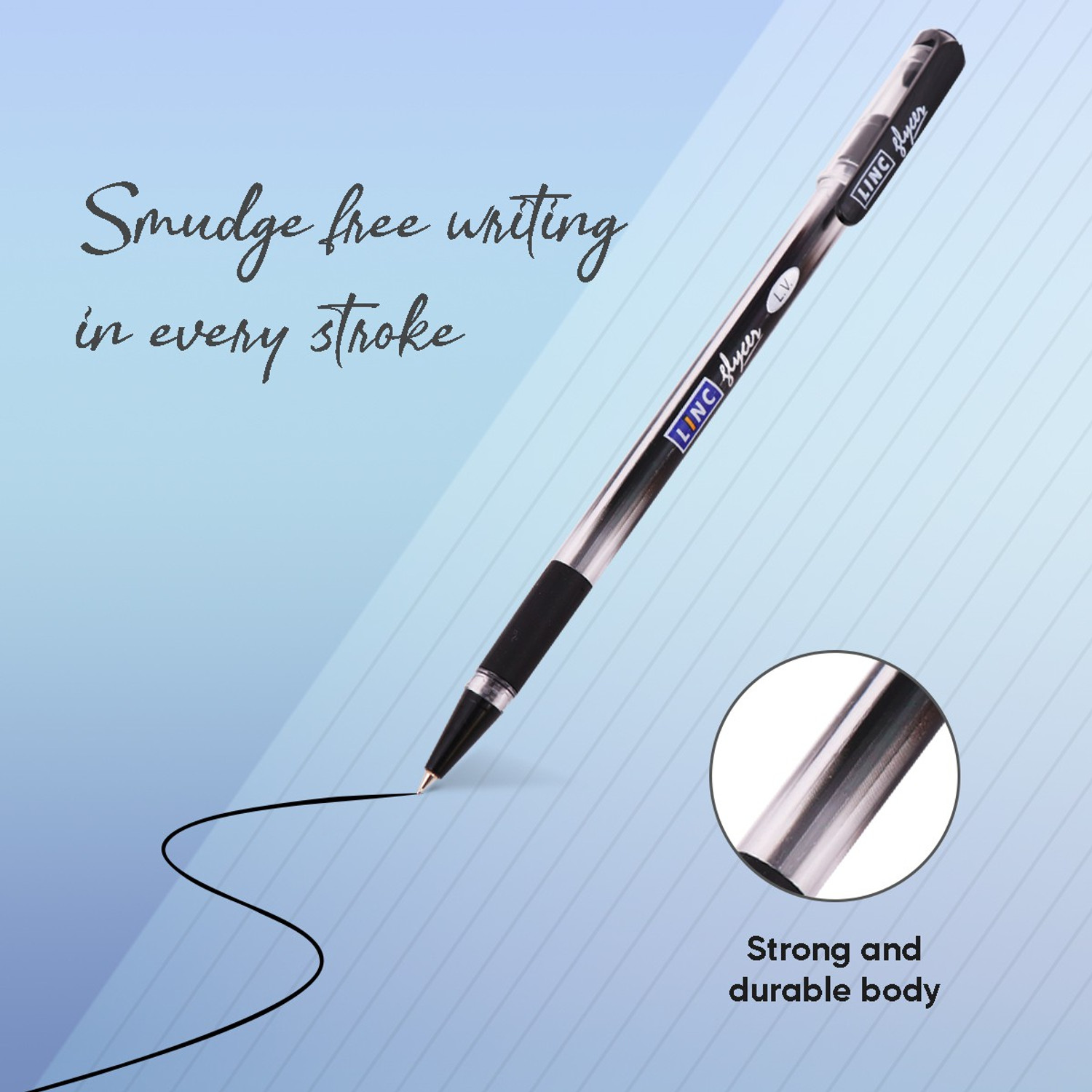 Image of Linc Glycer 0.7mm Ball Pen Jar | Fast Flowing Ink & Soft Rubber Grip | Smooth Writing Ball Pen