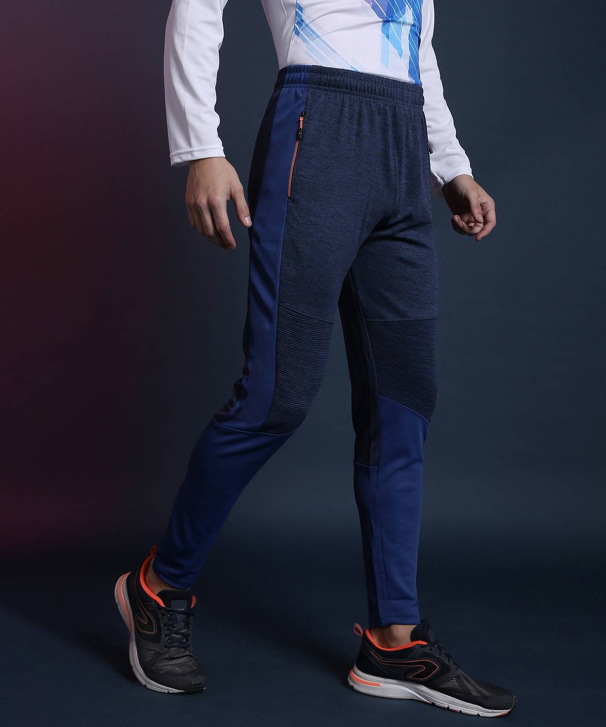 CAHOOT Colorblock Men Blue Track Pants