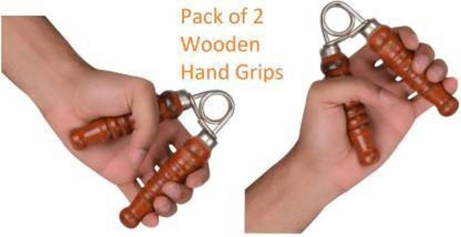 Afpin Pack of 2 - Wooden Hand Grip band for Gym hand gripper Wrist Forearm Strength Hand Grip/Fitness Grip