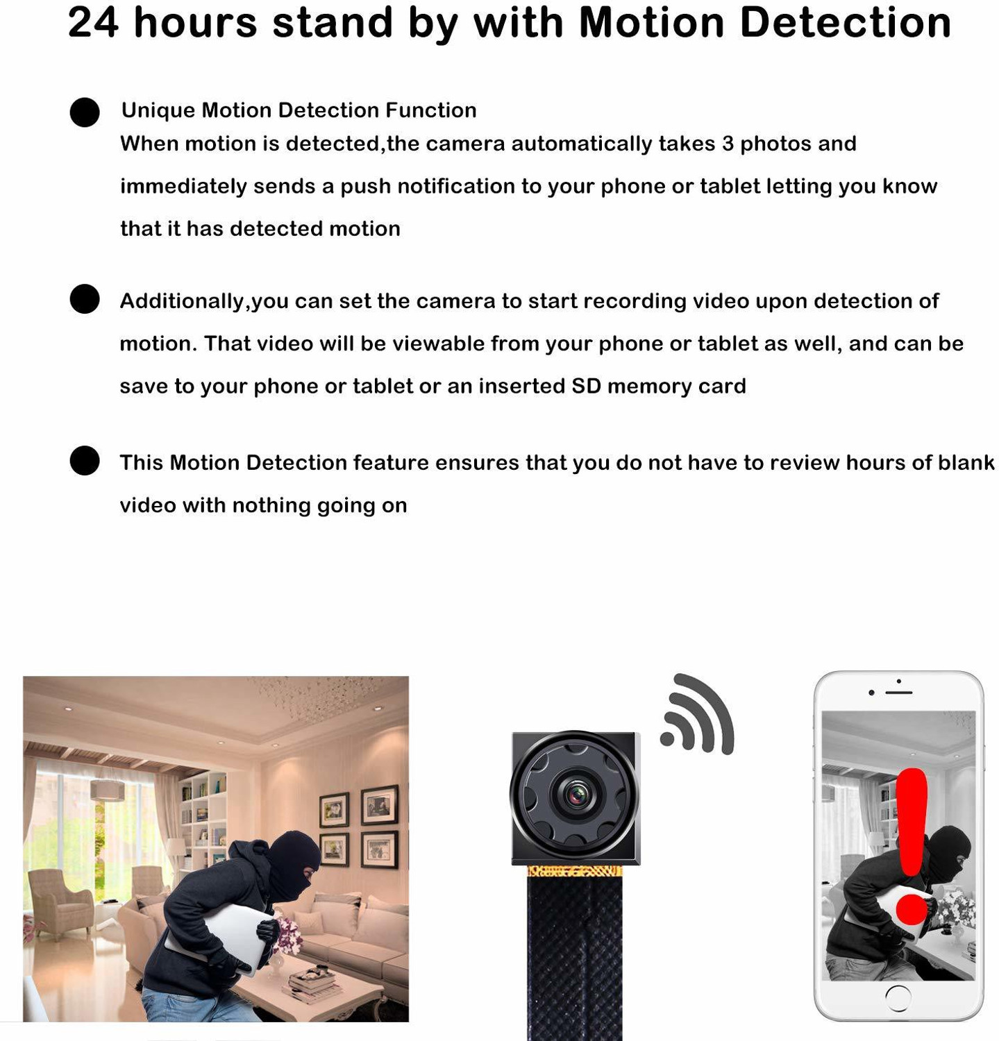 Image of FEERO 1080 Full HD Spy Wireless Small Camera with WiFi Module Security Camera
