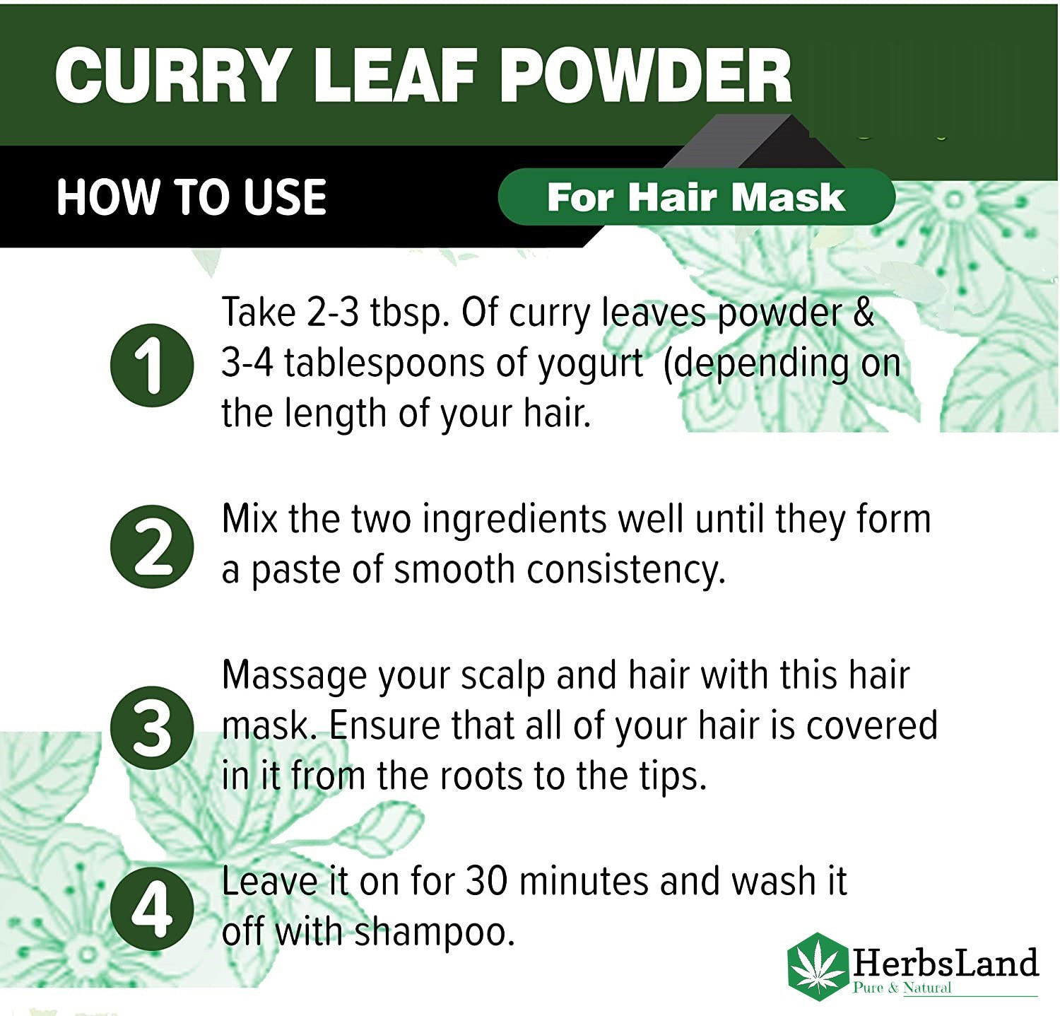 Image of HerbsLand Curry Leaf | Kadi Patta | Meetha Neem powder -100gm
