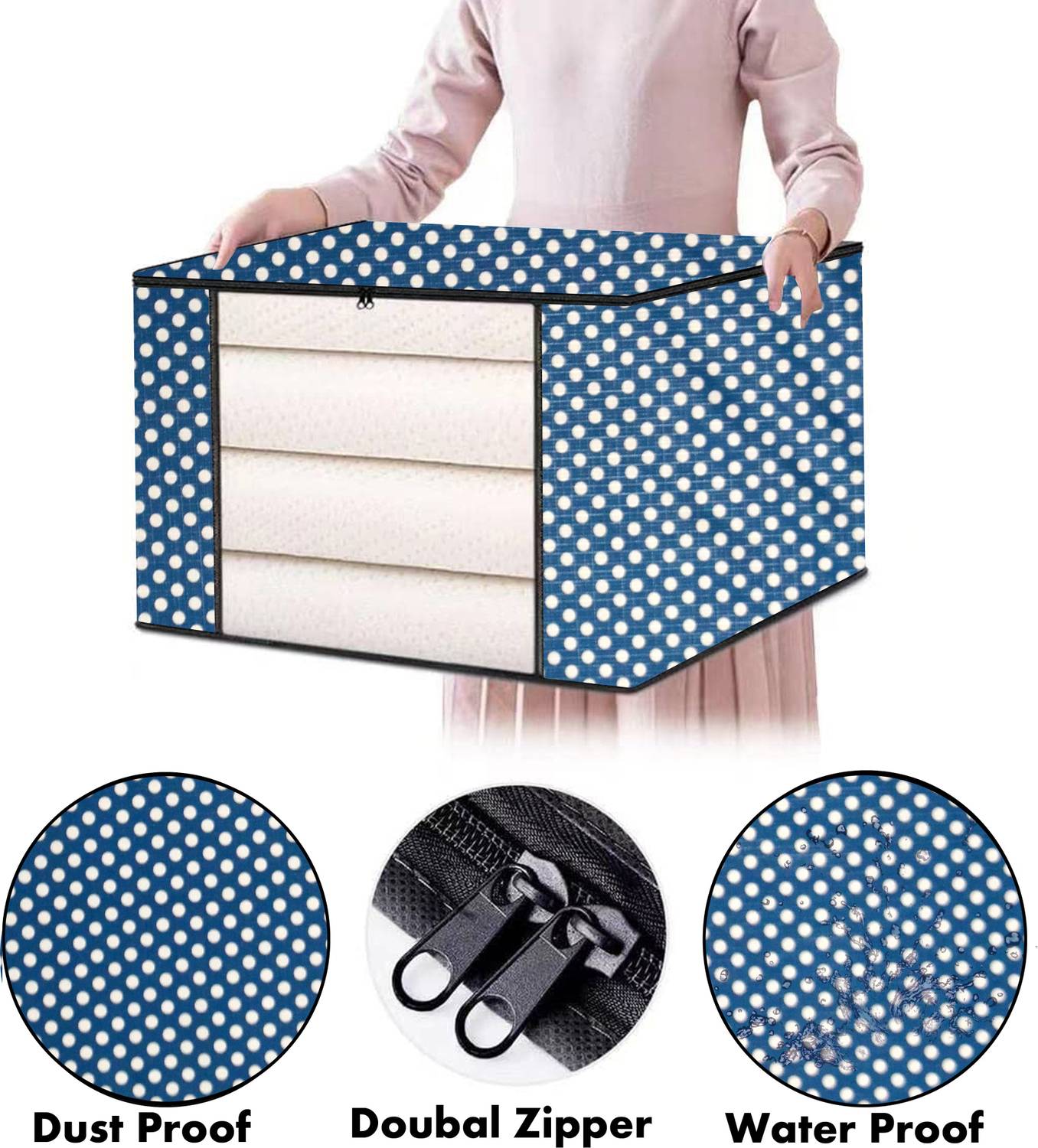 AAVYA UNIQUE FASHION 22 B-kit (W21H8D14) Cover for Single Blanket Bag Cover/Saree Bag/Household Storage Bag Cover 22 B-kit (W21H8D14)