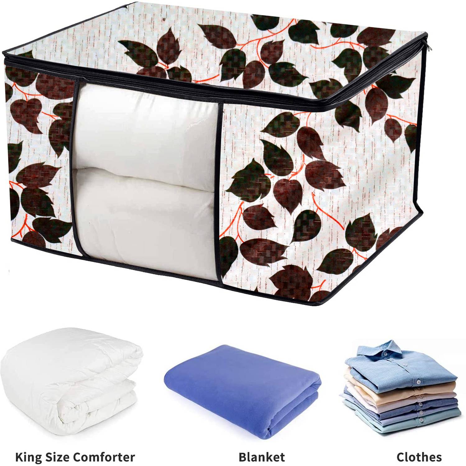 AAVYA UNIQUE FASHION Storage Bag /combal Bag Cover 1 Presents 1 Layered PVC Water ,Dust & proof Large Saree Cover/ Garment Cove / Dr57 B-kit (W21H8D14)