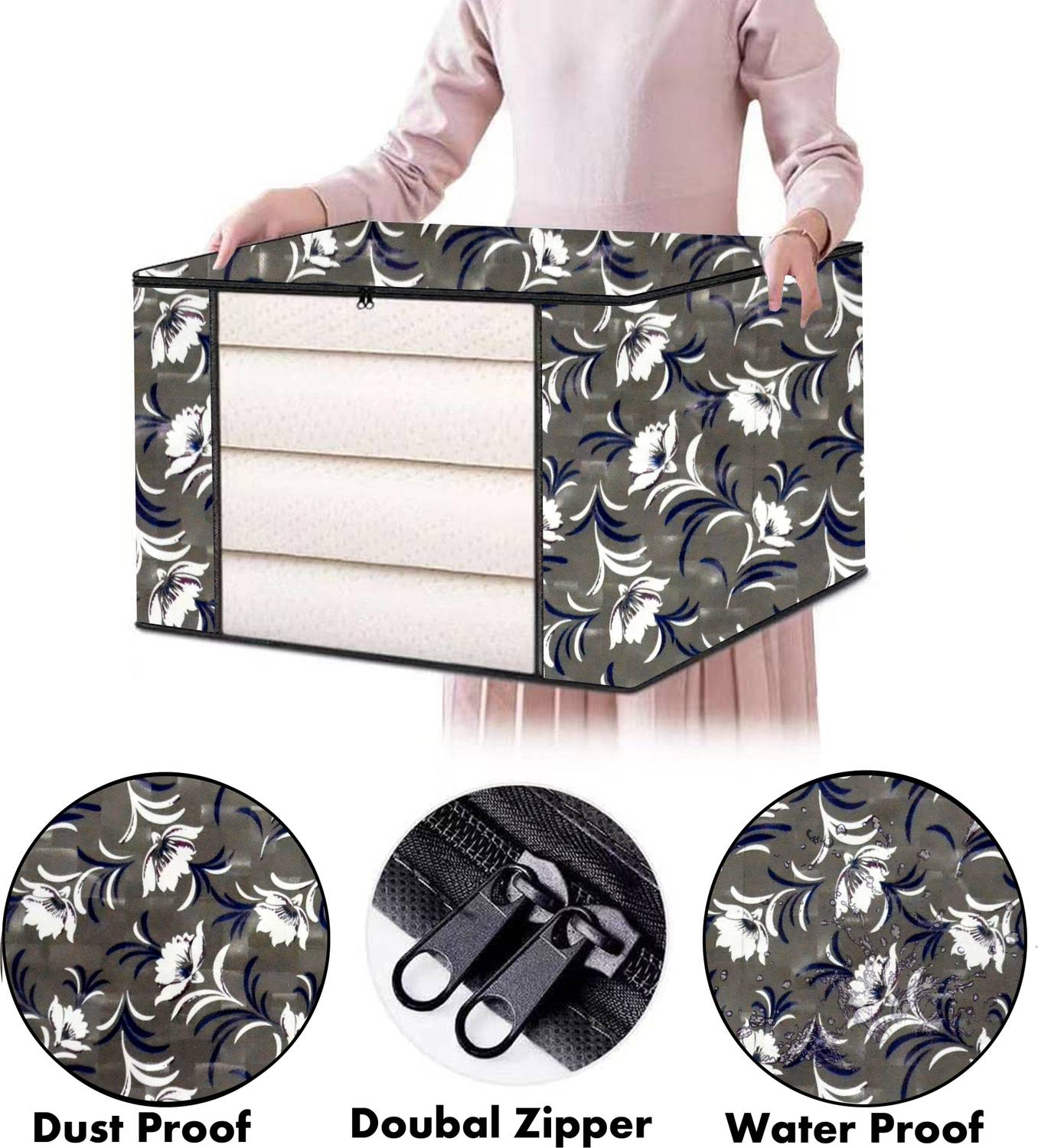 AAVYA UNIQUE FASHION 60 B-kit (W21H8D14) Cover for Single Blanket Bag Cover/Saree Bag/Household Storage Bag Cover 60 B-kit (W21H8D14)