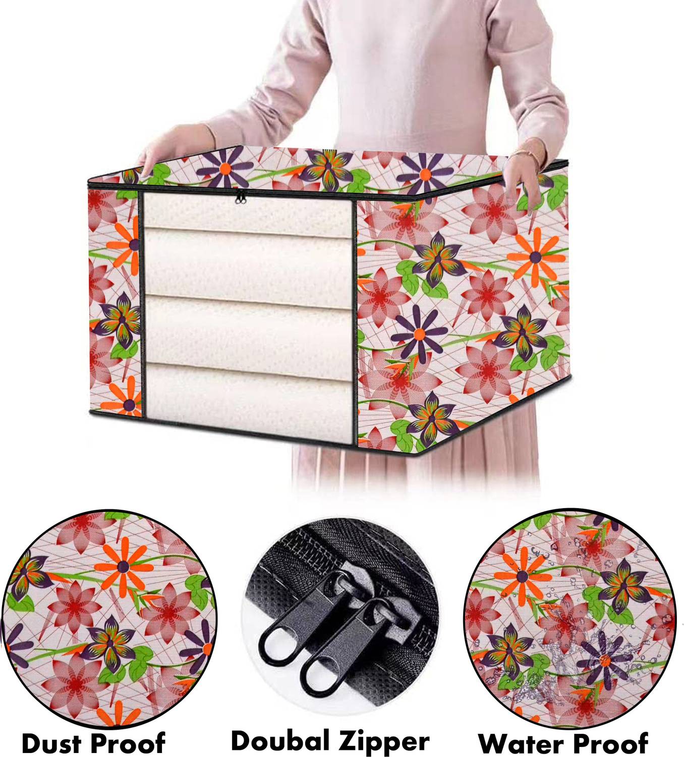 AAVYA UNIQUE FASHION 52 B-kit (W21H8D14) Cover for Single Blanket Bag Cover/Saree Bag/Household Storage Bag Cover 52 B-kit (W21H8D14)