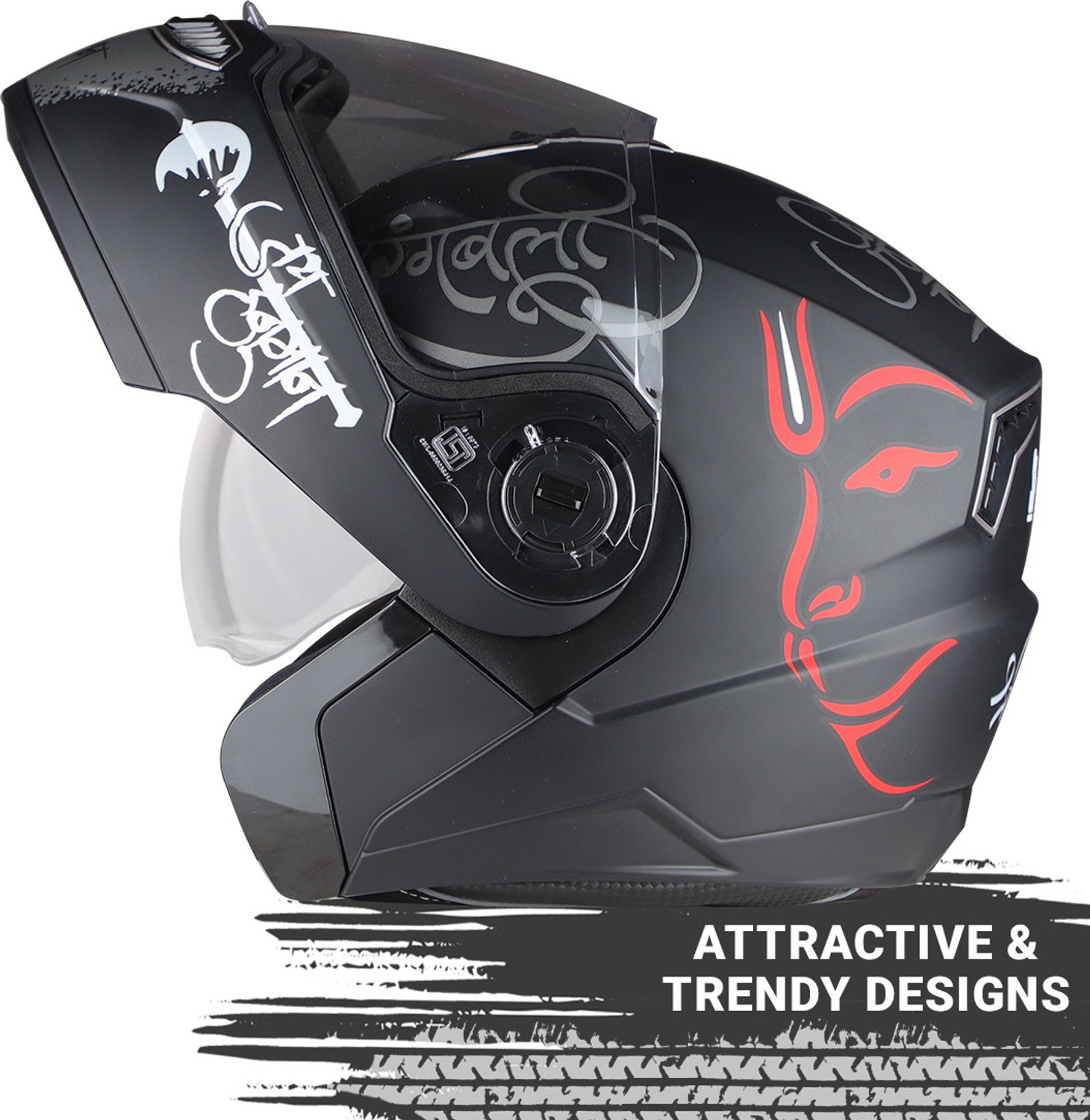 Image of Steelbird SA-7 Mahavir ISI Certified Flip-Up Helmet for Men and Women with Sun shield Motorbike Helmet