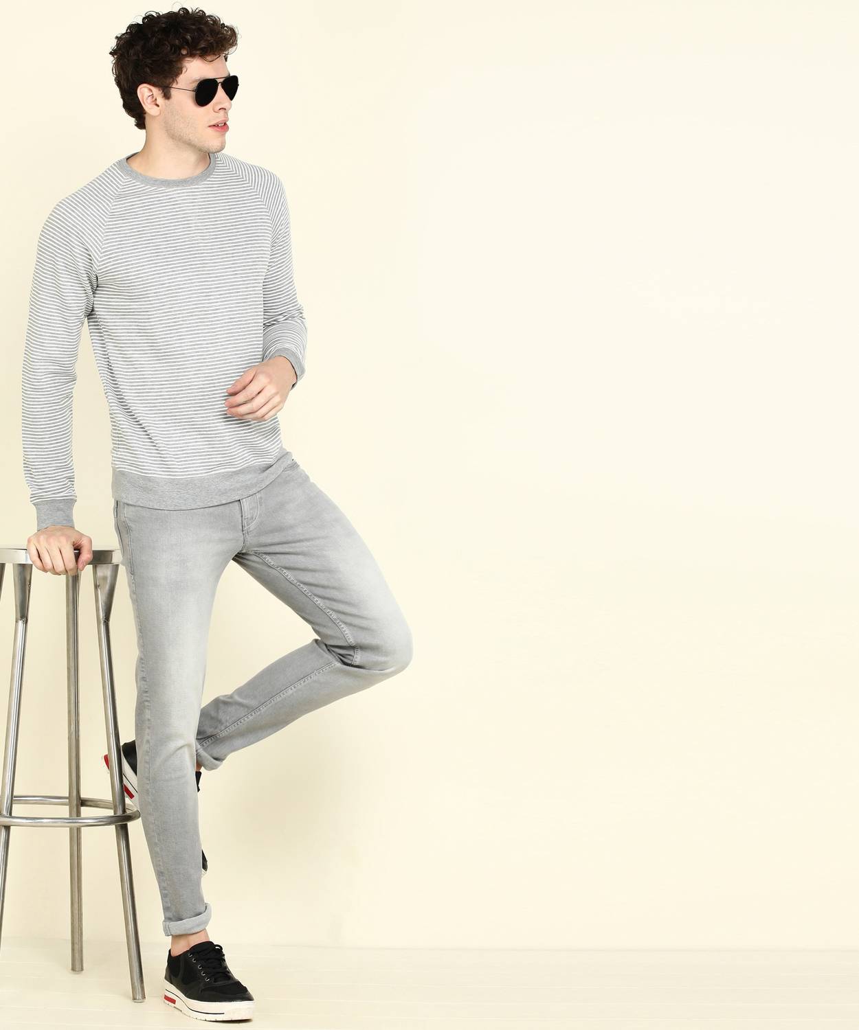 Academy By Van Heusen Super Skinny Men Grey Jeans