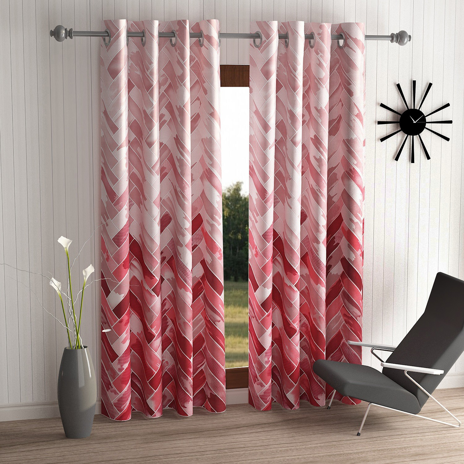Image of Home Sizzler 244 cm (8 ft) Long Door Polyester Semi Transparent Curtain (Pack Of 2)