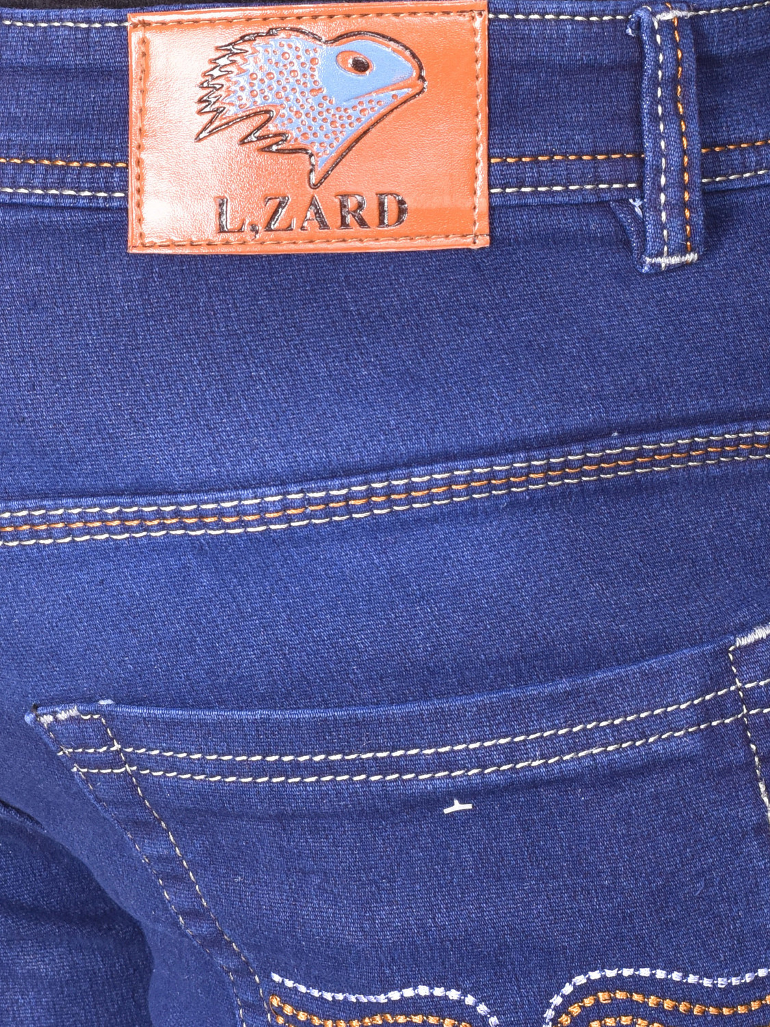 Image of Lzard Slim Men Dark Blue Jeans