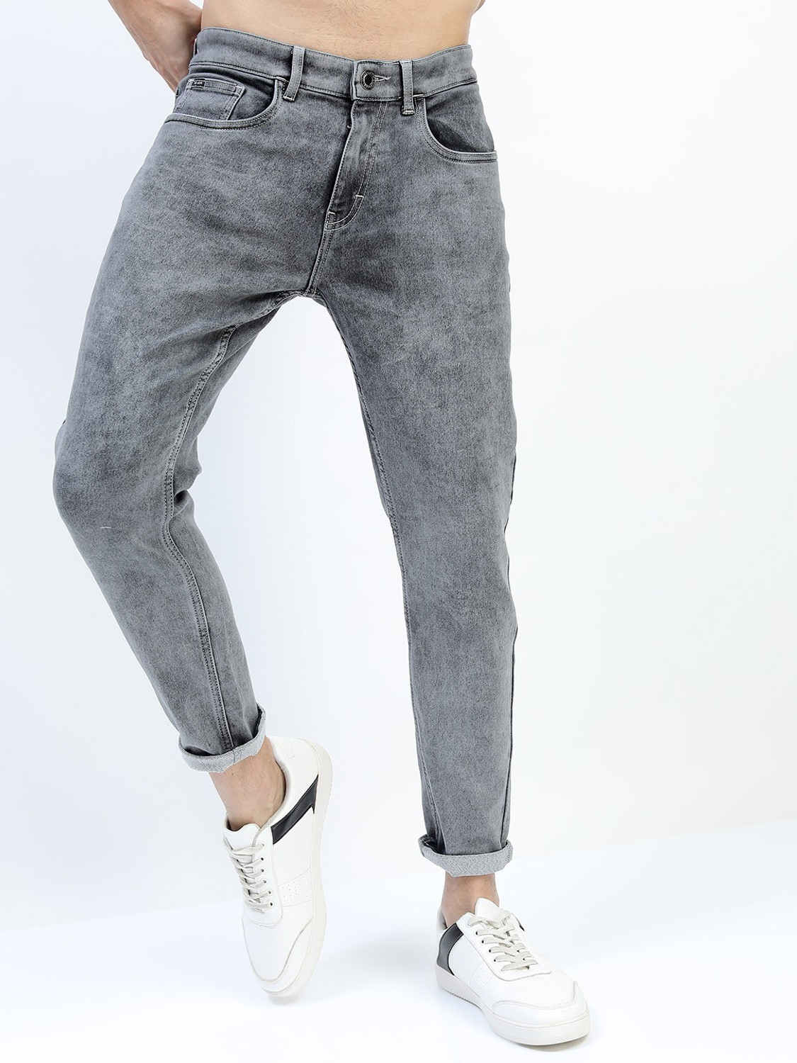 Image of HIGHLANDER Tapered Fit Men Black Jeans