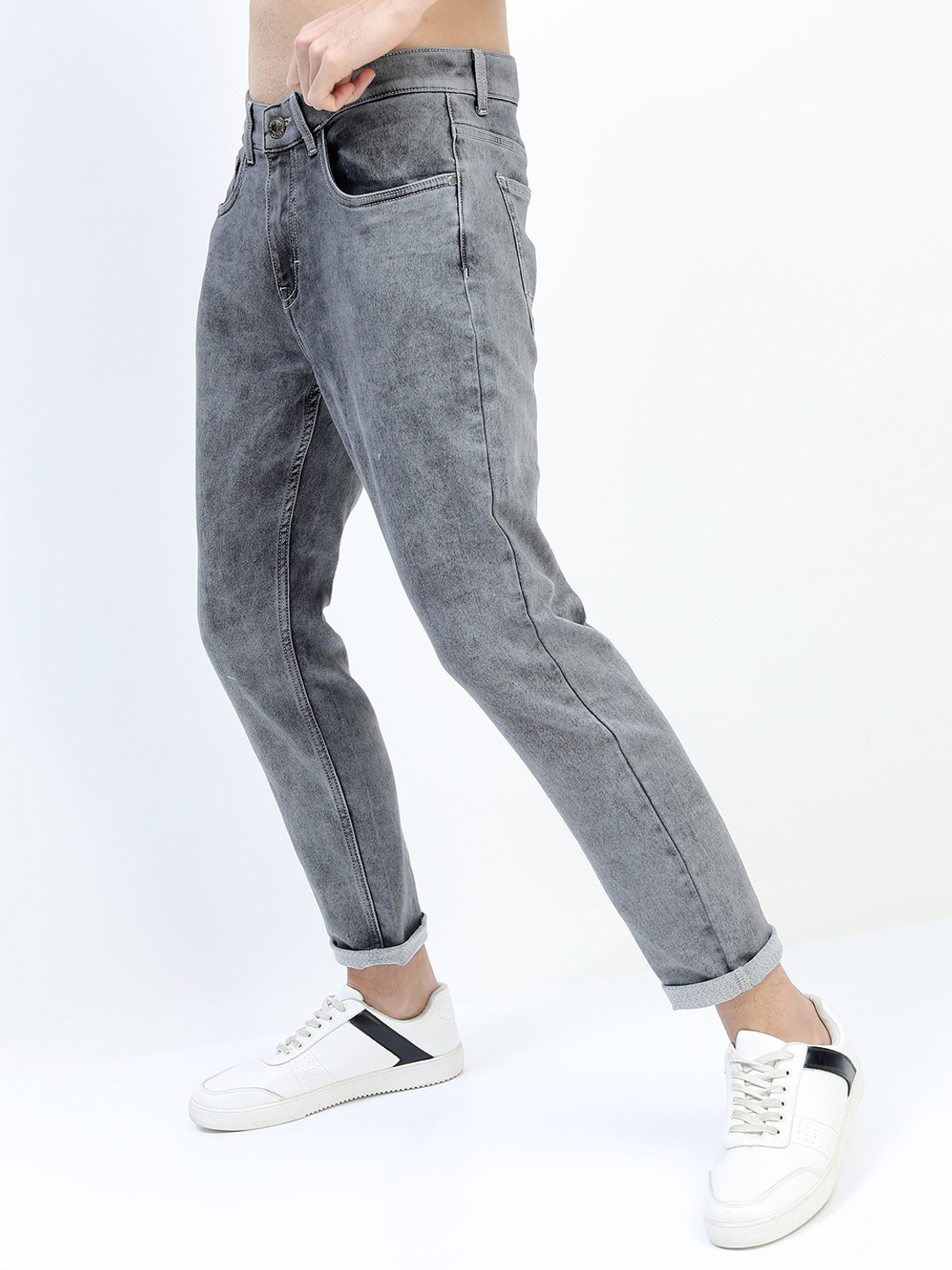 Image of HIGHLANDER Tapered Fit Men Black Jeans