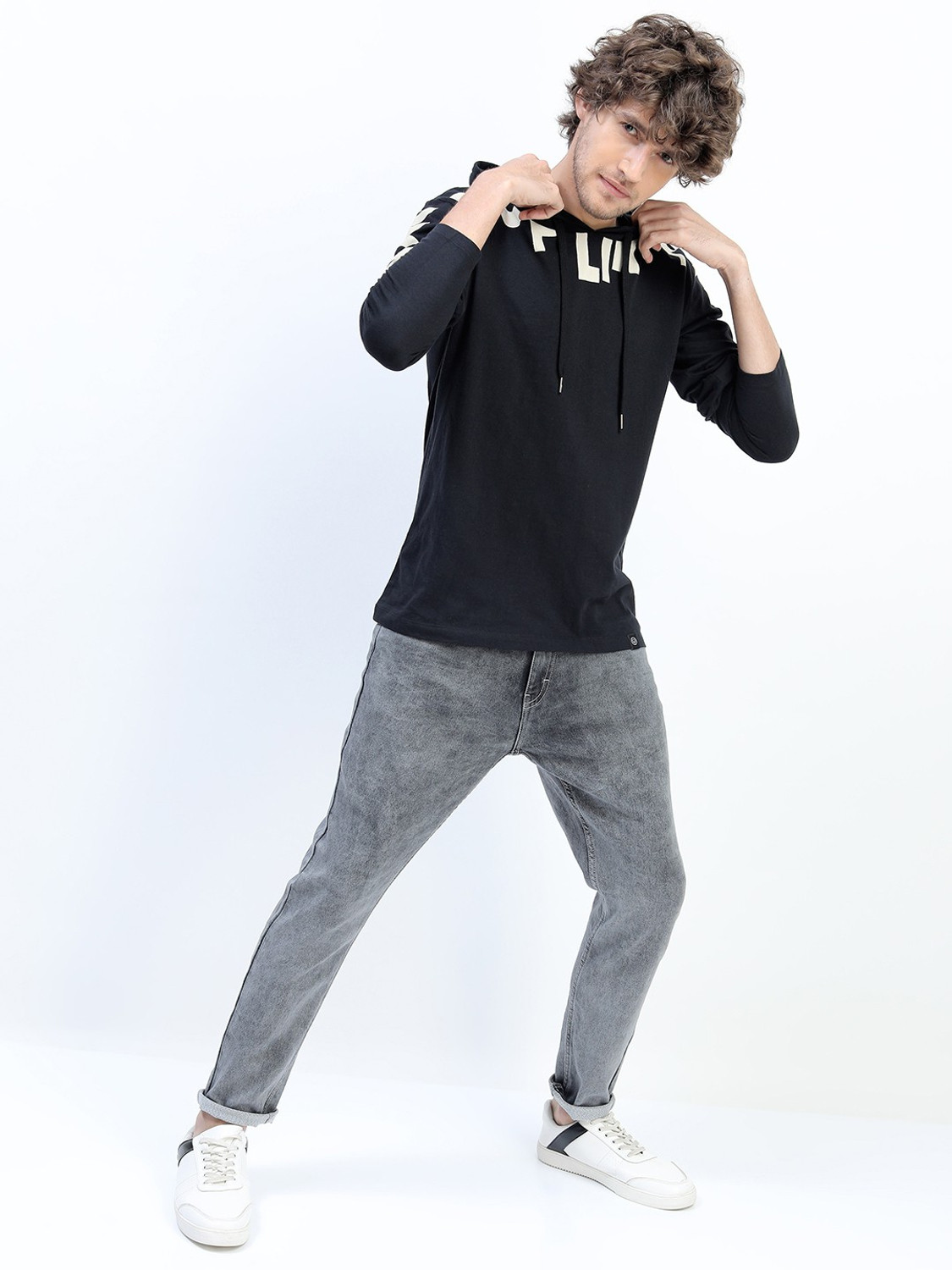 Image of HIGHLANDER Tapered Fit Men Black Jeans