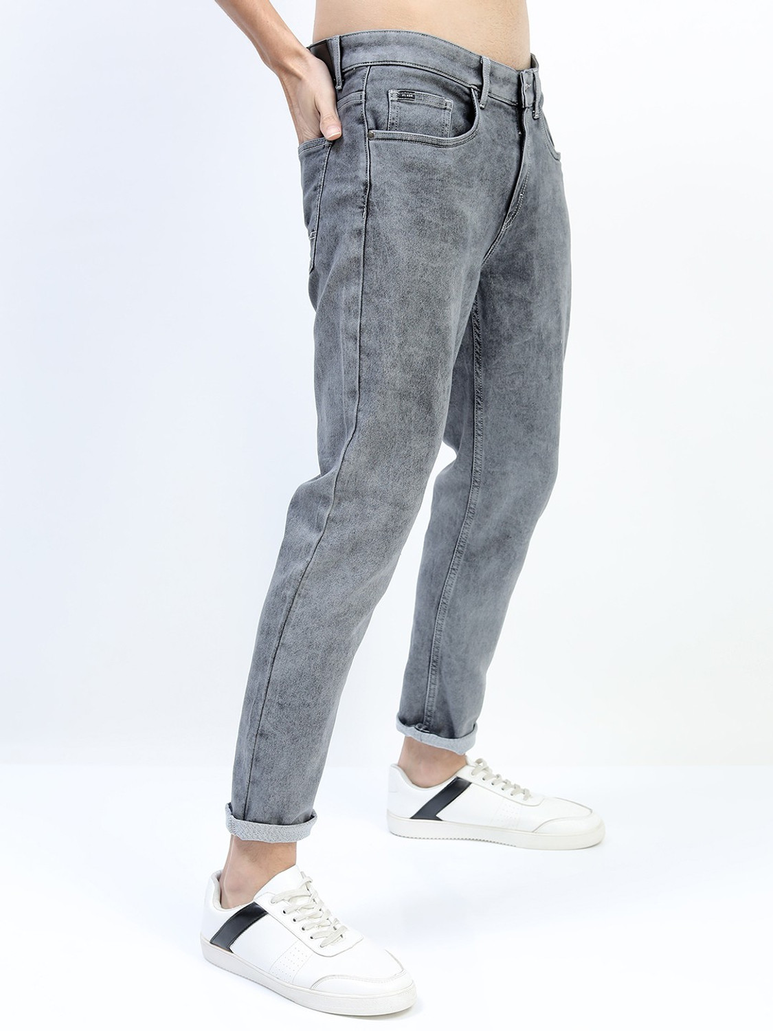 Image of HIGHLANDER Tapered Fit Men Black Jeans