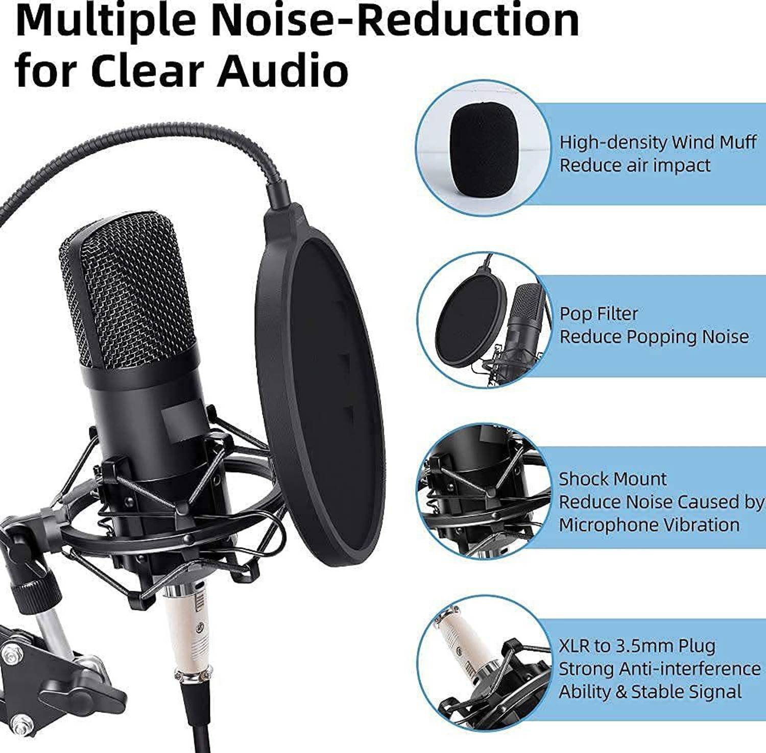 Cezo BM 800 Professional Condenser Microphone with 3.5 mm Audio