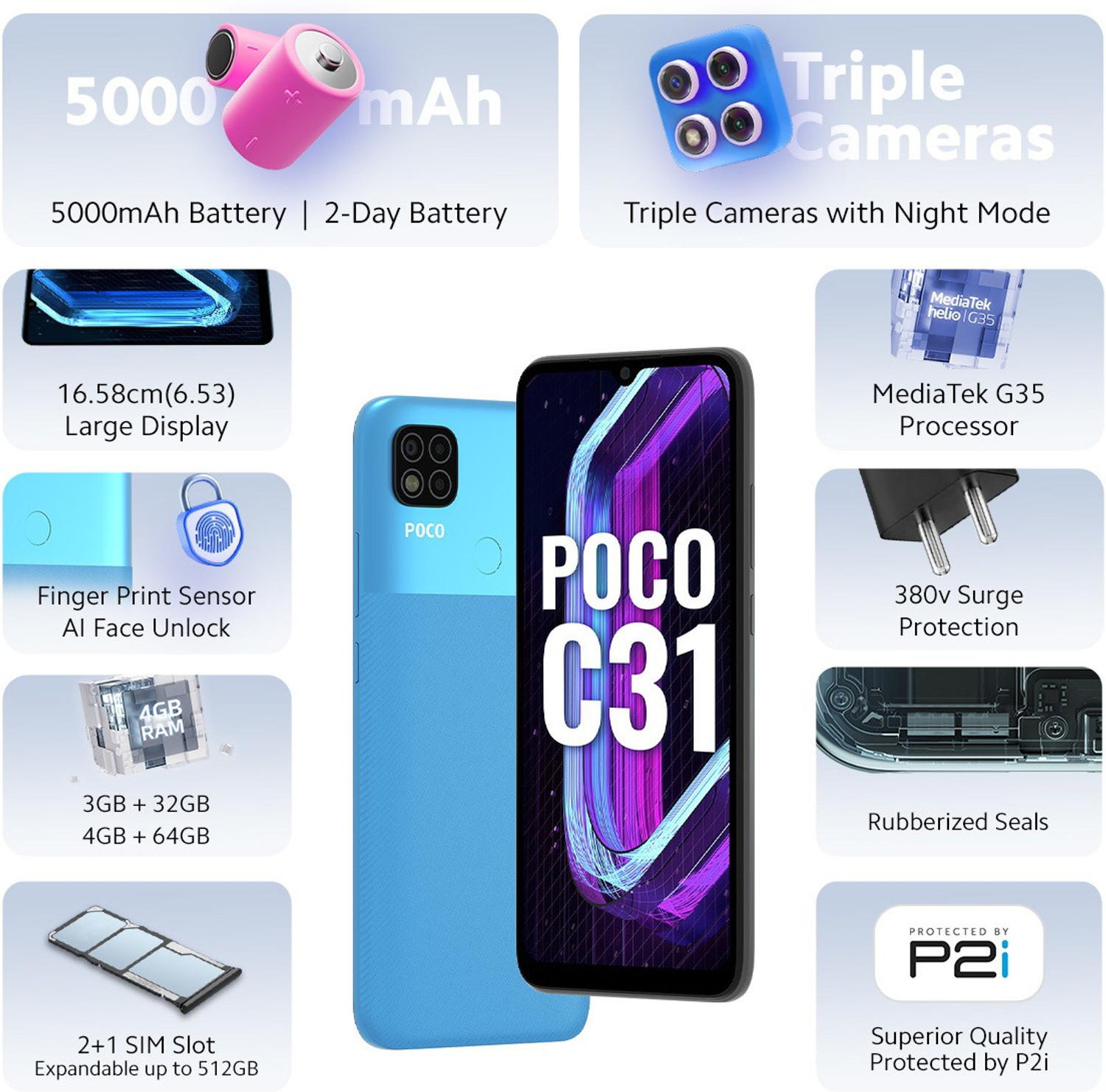 Image of POCO C31 (Royal Blue, 64 GB)