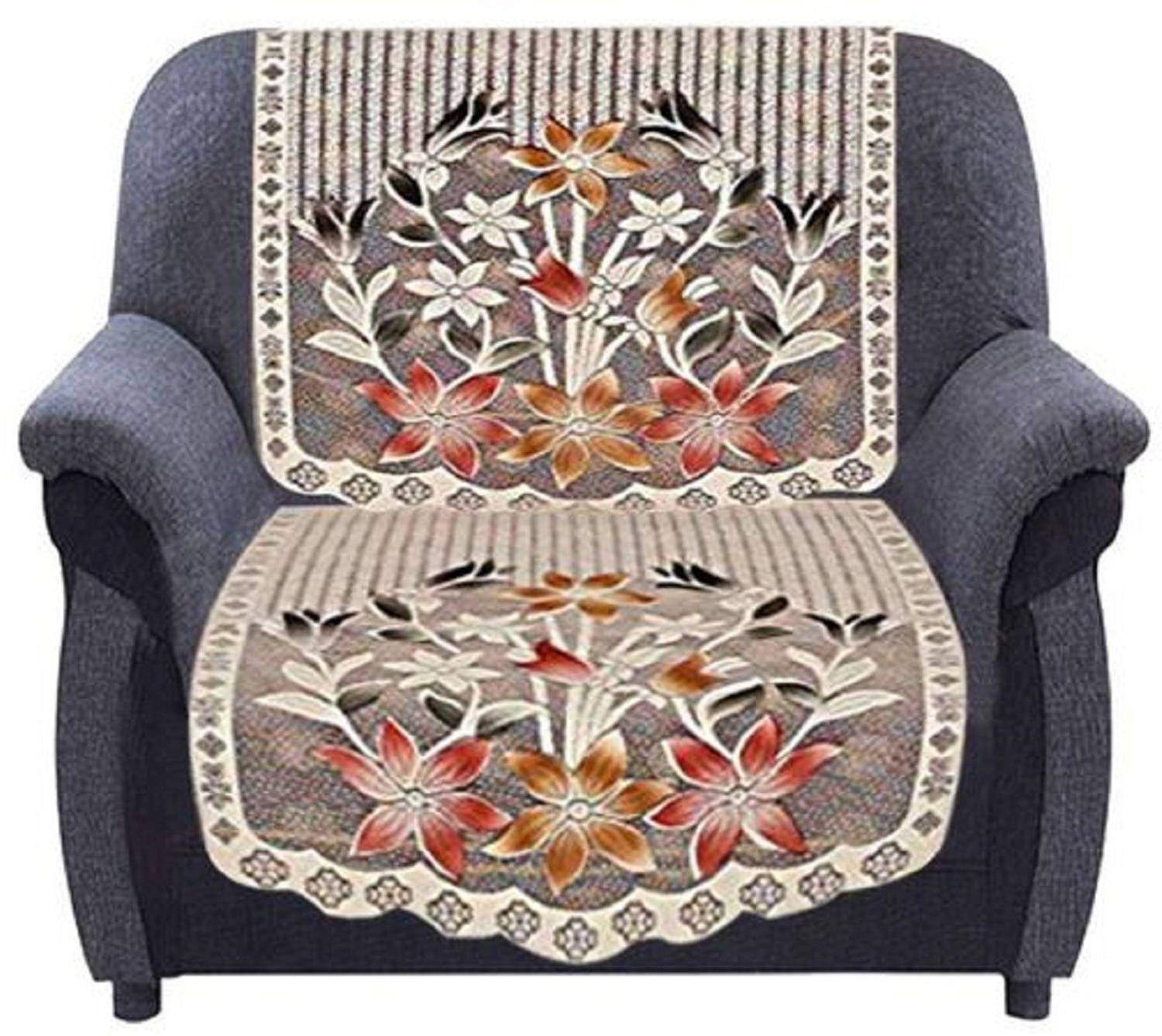advik weaves Cotton 3 Seater Sofa Floral Cover