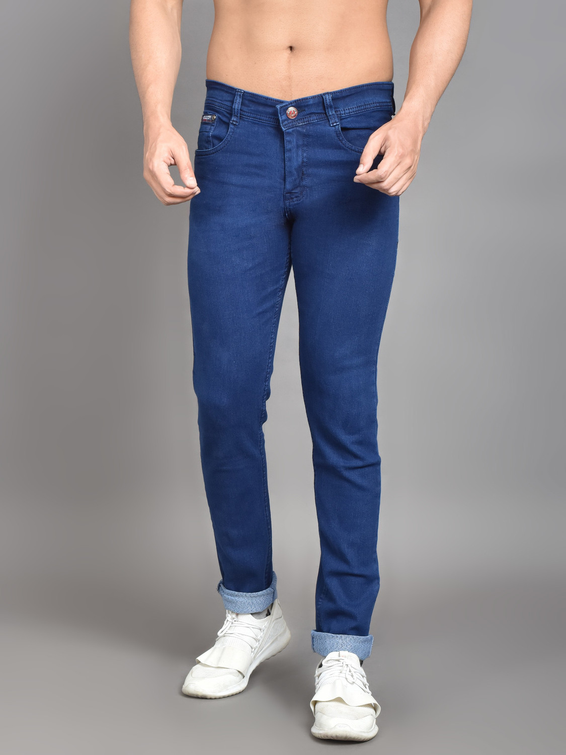 Image of Black Horse Slim Men Dark Blue Jeans