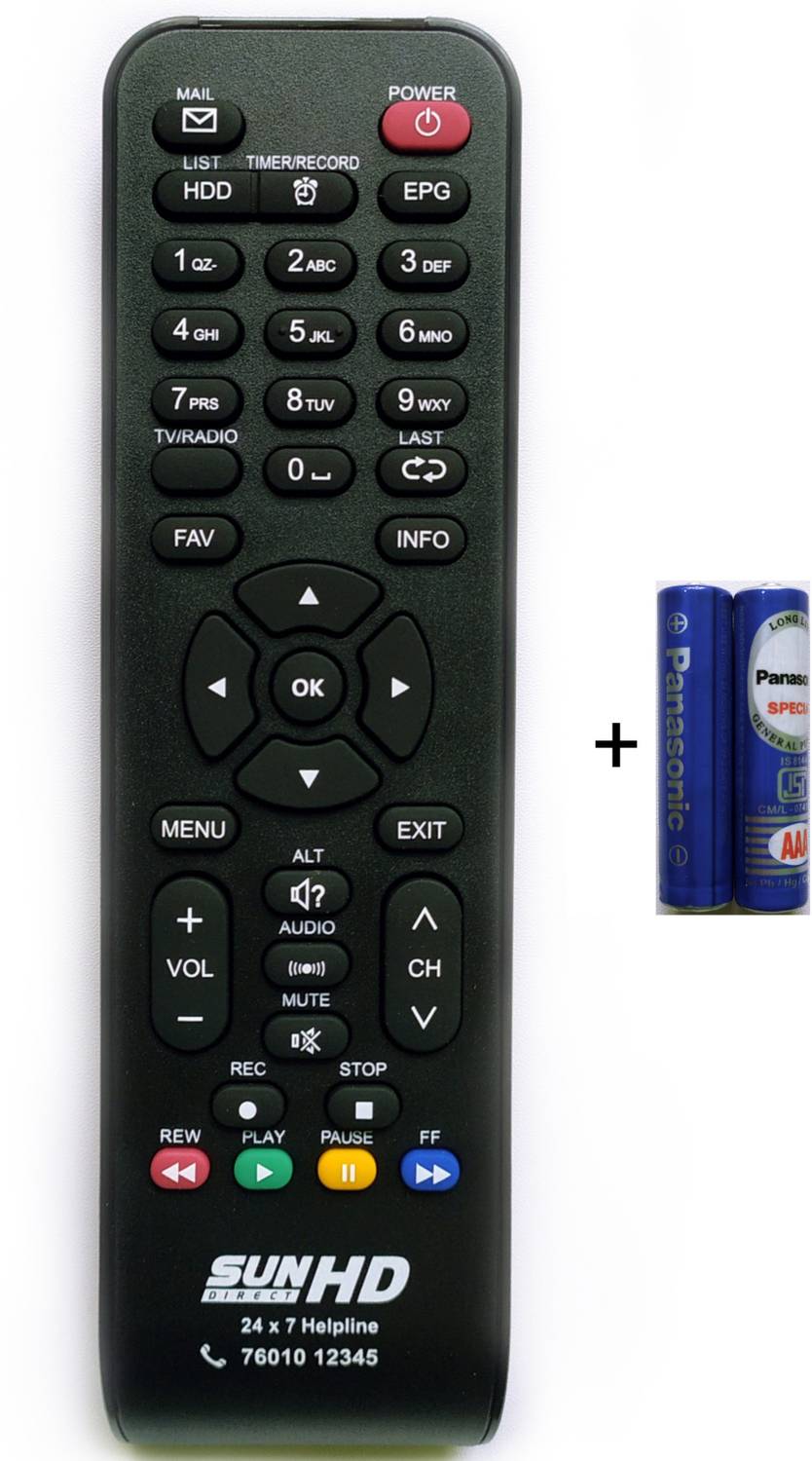 Sun Direct HD Set Top Box Remote Sun Direct Set Top Box HD ONLY R