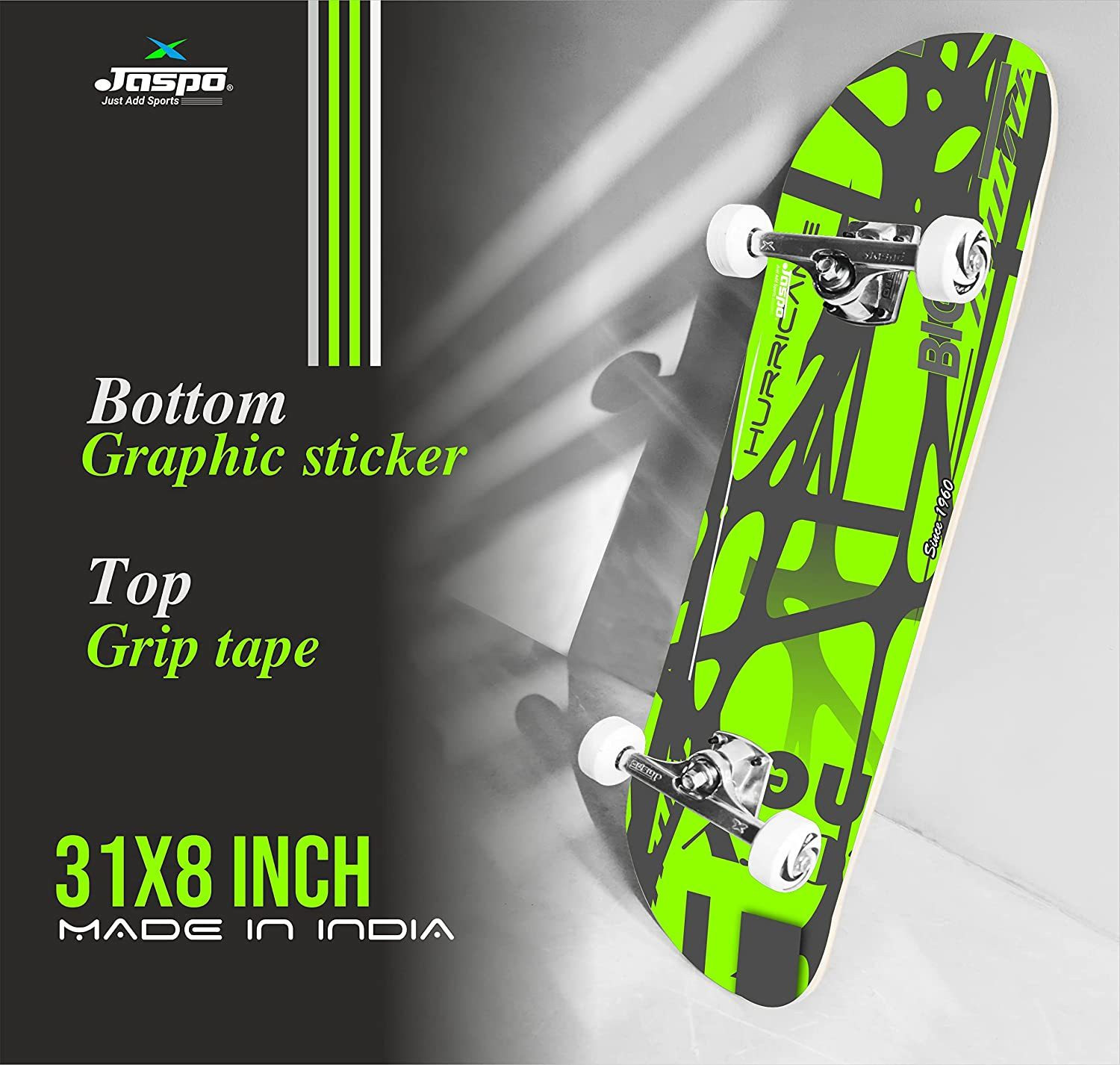 Image of Jaspo Big Bang 7 Layer Skateboard (31 inchX8 inch) (Suitable for Age Group Above 8 Years) 31 inch x 8 inch Skateboard