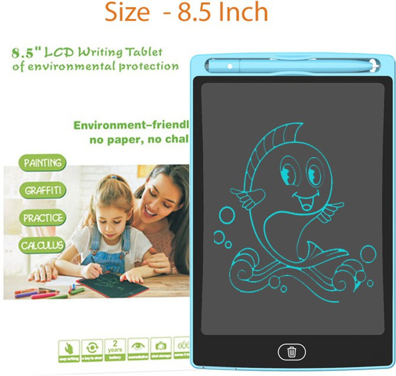 Image of Jeevan jyoti agency LCD Electronic Writing pad Tablet 8.5 inchScreen Kids Toys Drawing Tablet J150
