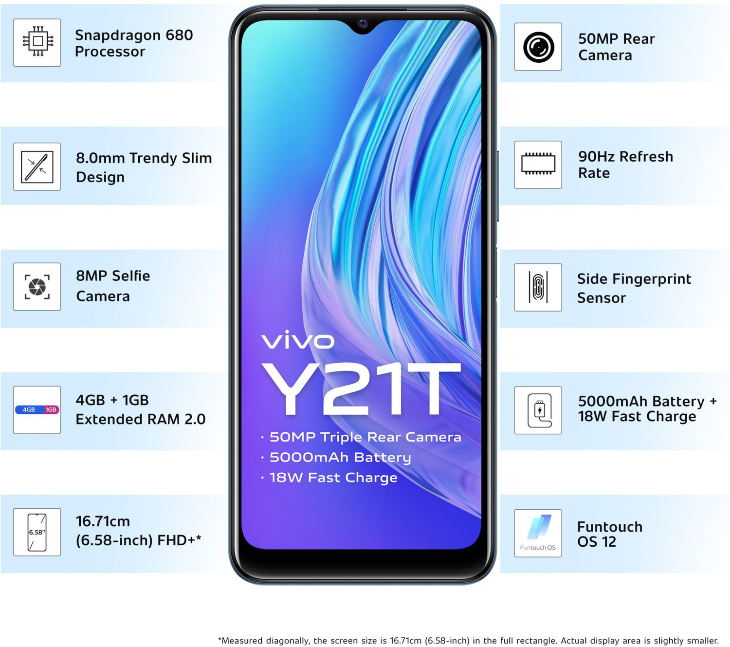Image of vivo Y21T (Midnight Blue, 128 GB)