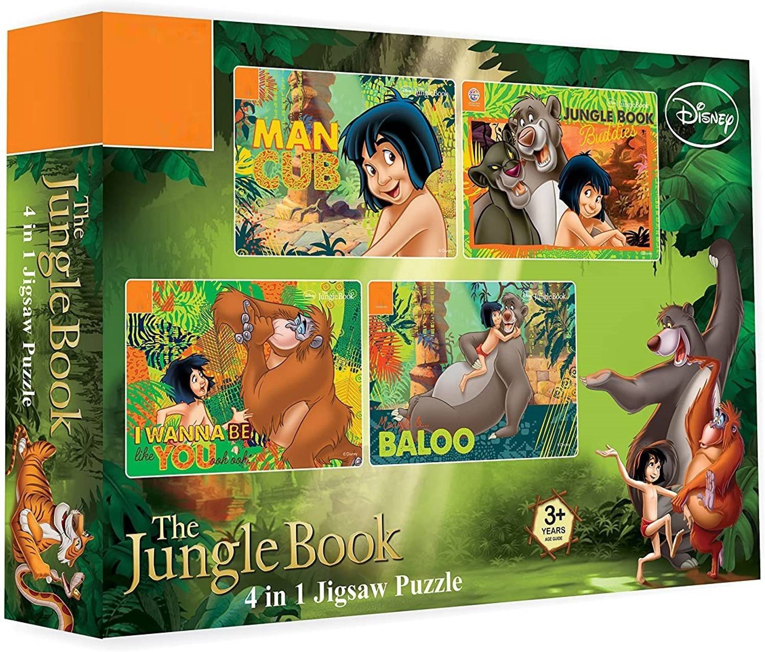 ARNIYAVALA 4 in 1 Mowgli Jungle Book Jigsaw Puzzle 140 Pieces for Kids.