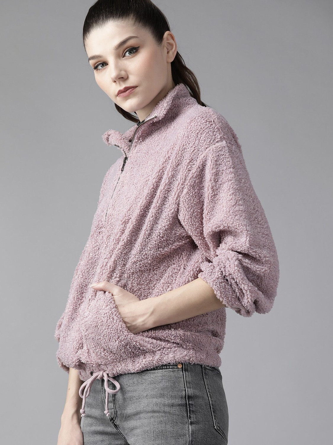 Image of Roadster Full Sleeve Self Design Women Sweatshirt