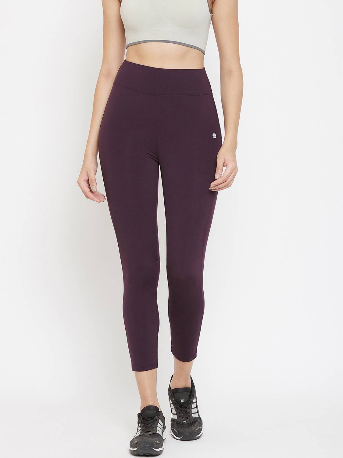 ATHLISIS Solid Women Purple Tights