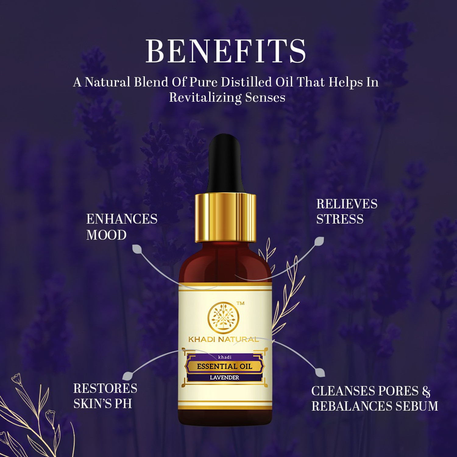 Image of KHADI NATURAL Ayurvedic / Herbal Lavender Essential Oil 15 ml