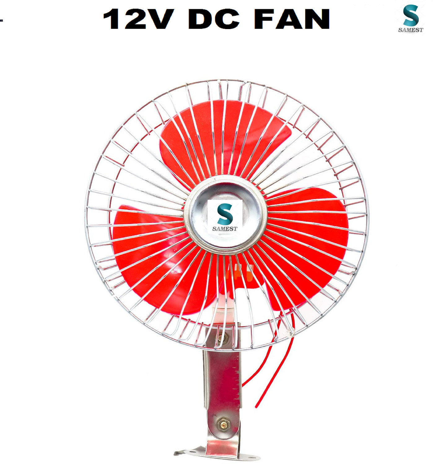 Image of samest Auto Car Fan 6 Inch 12V DC fan red Auto (red) pack 1 Car Interior Fan