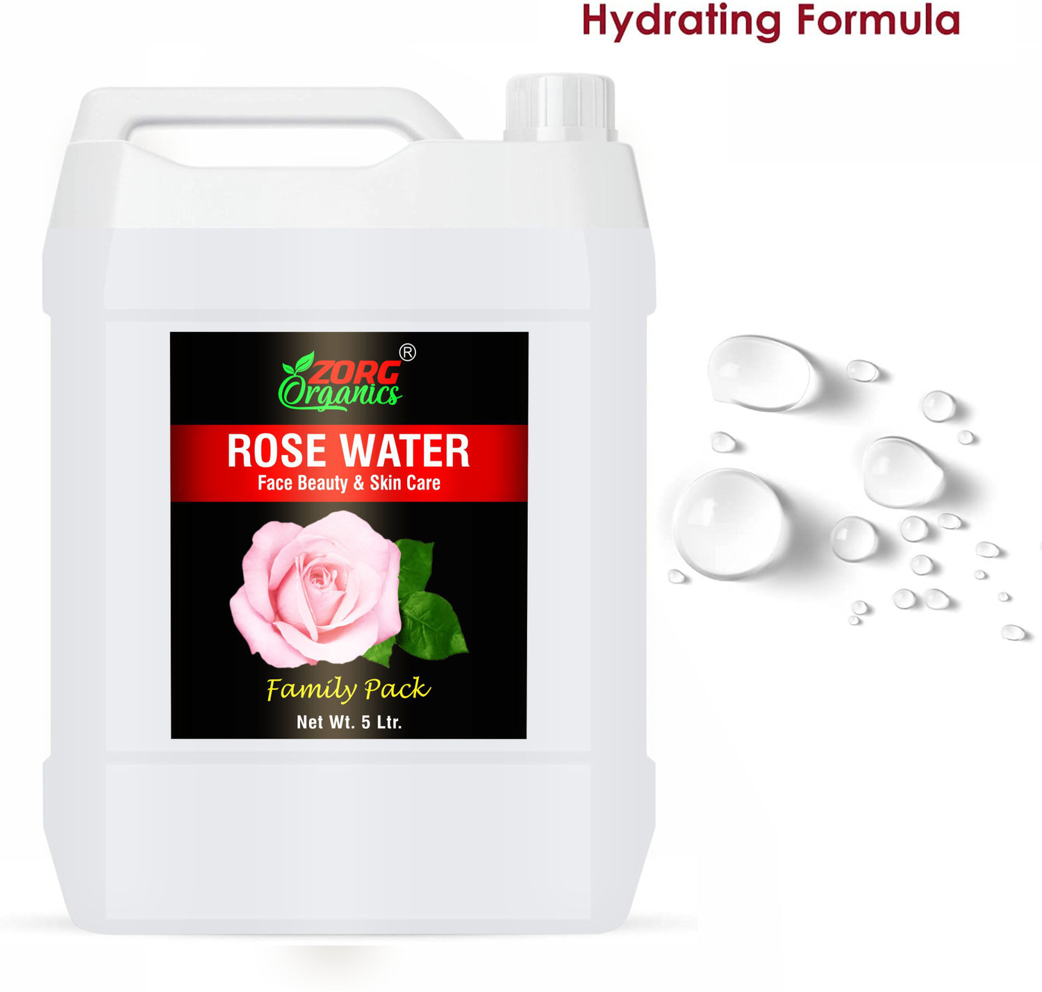 Image of Zorg Organics 100% Pure Rose Water (Gulab Jal) For Face & Skin Care - Men & Women Face Wash