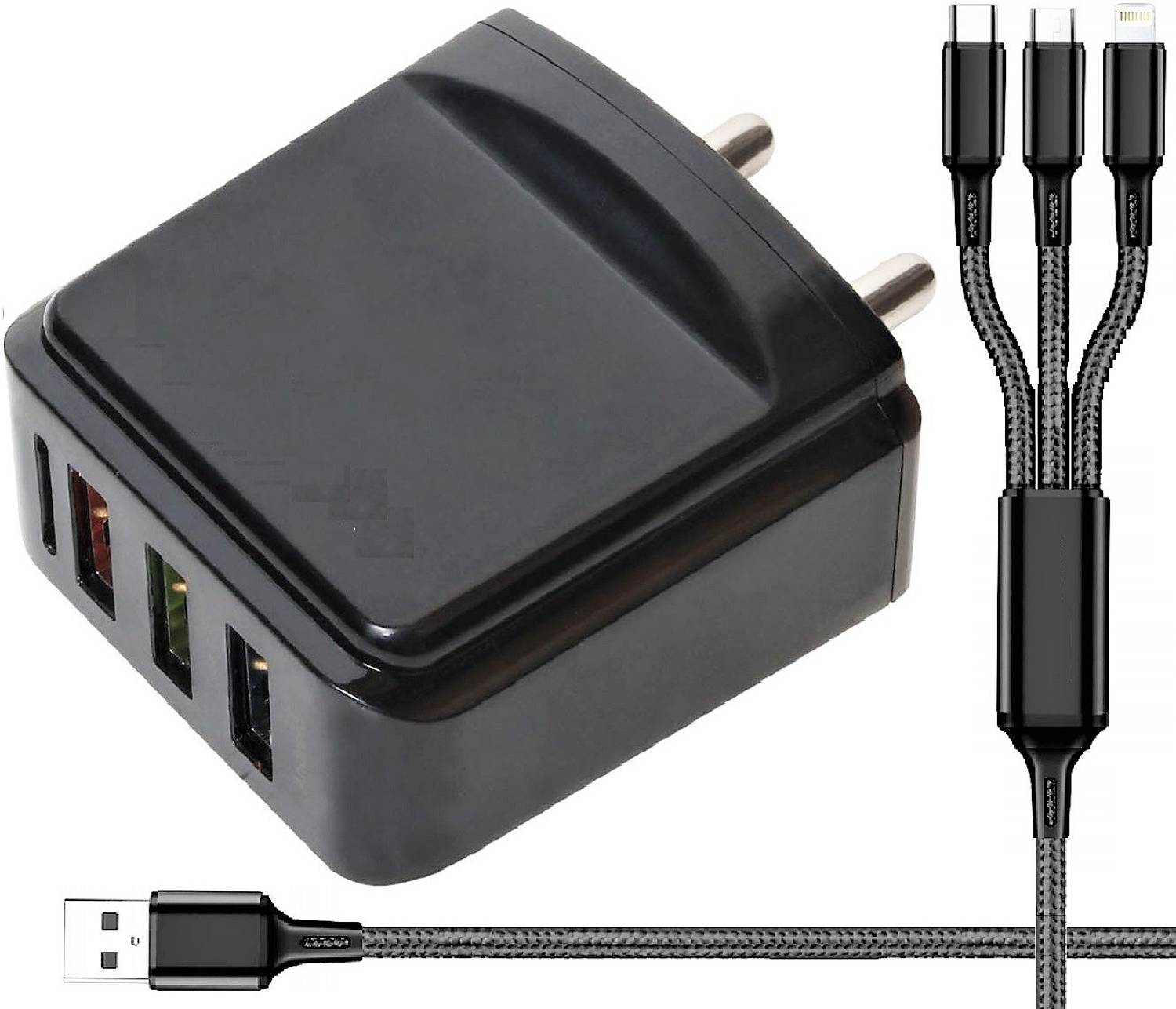 cablebasket Wall Charger Accessory Combo for Redmi Note 5 Pro, Redmi 8 pro, mi A2, A3 mi 7 pro 9 Pro, Samsung, Iphone