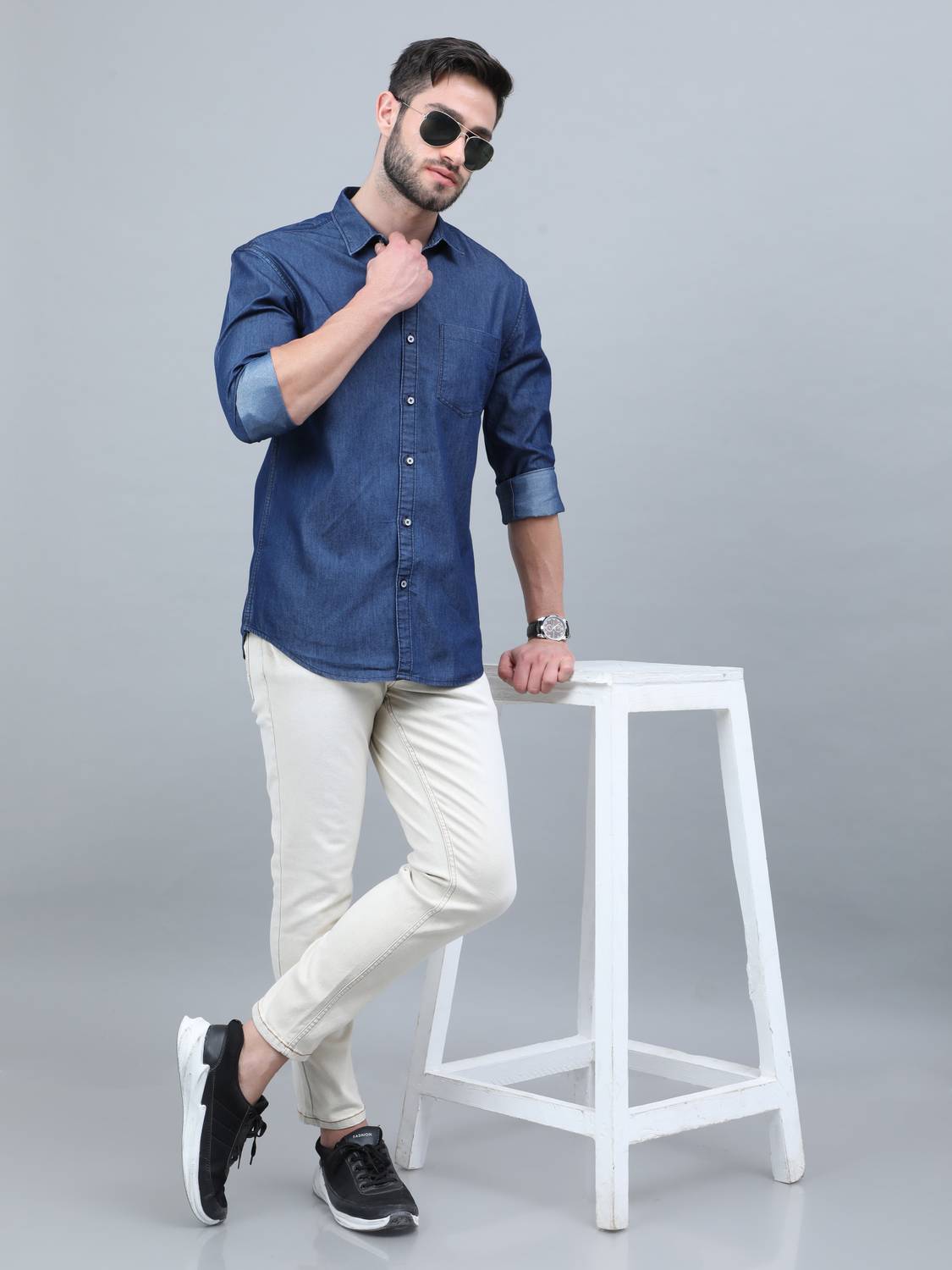 Regrowth Men Blue Casual Shirt - Image 5