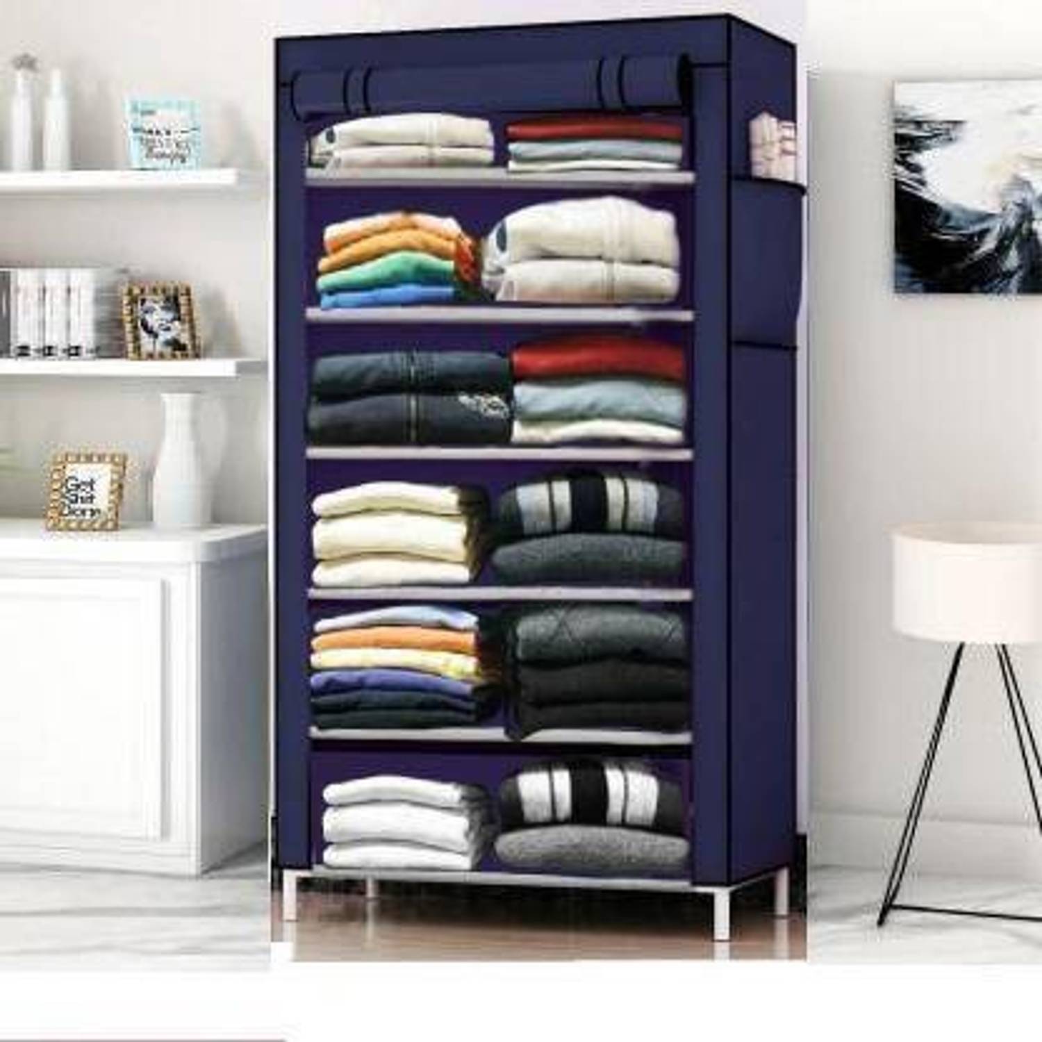S . K Store Carbon Steel Collapsible Wardrobe - Image 1